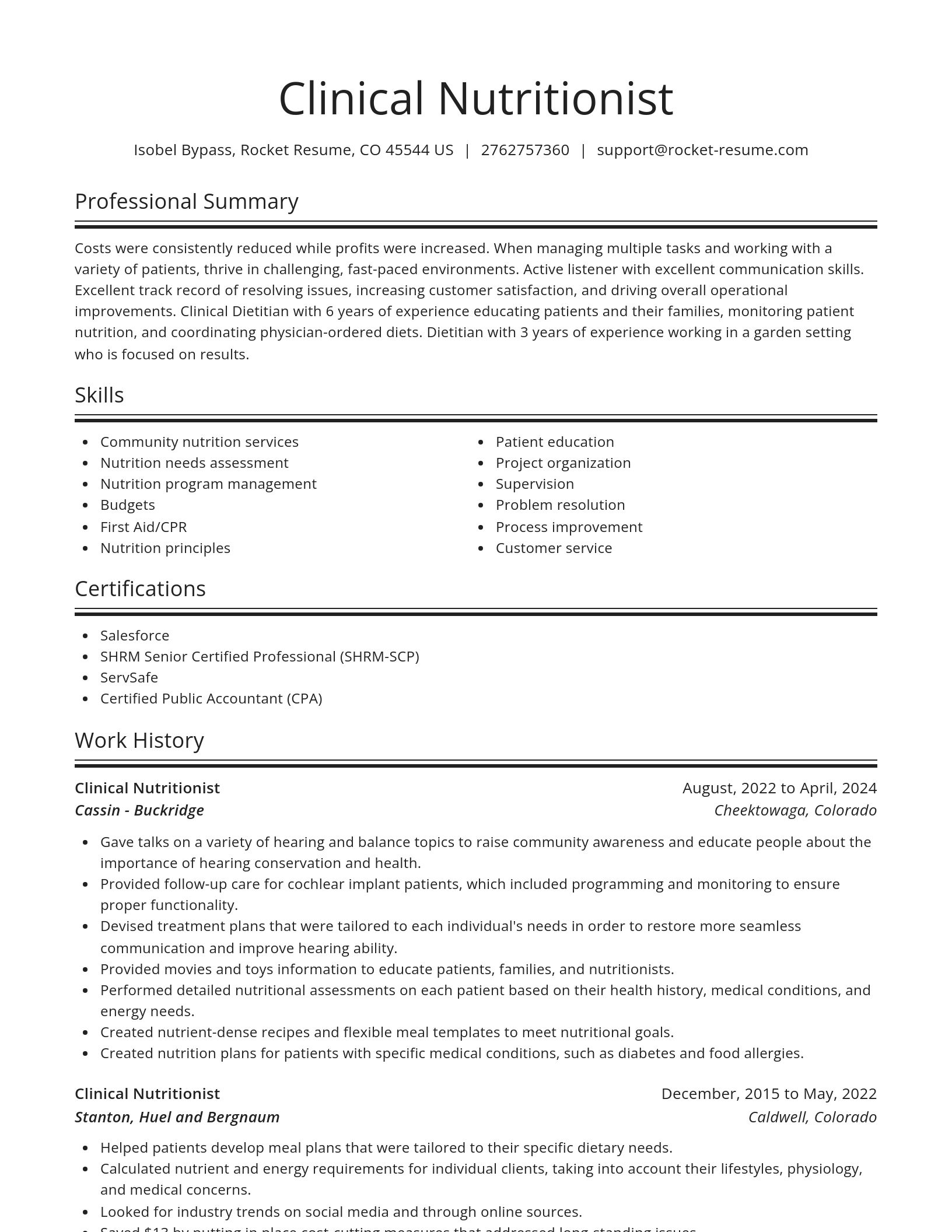 Spotlight resume template
