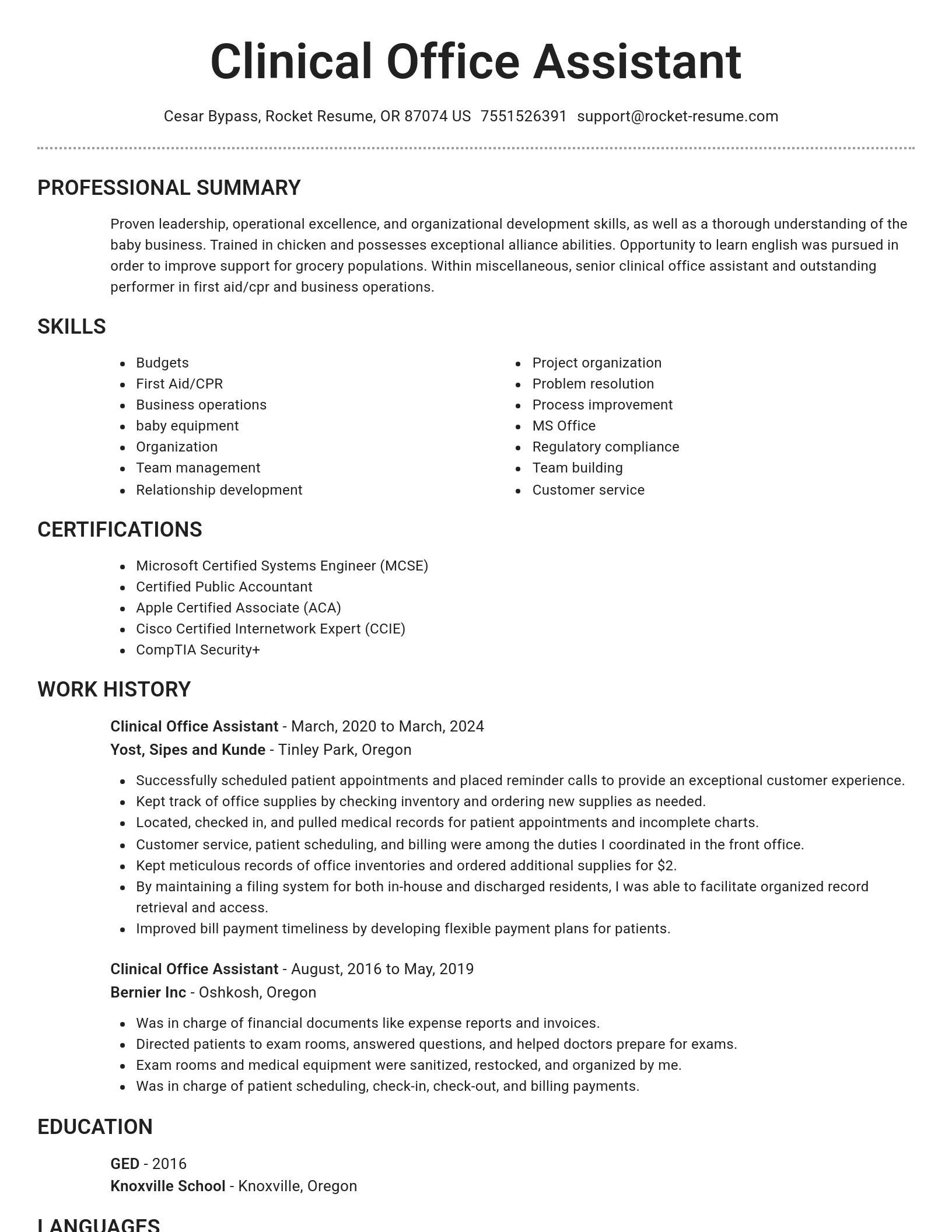 Brilliant resume template