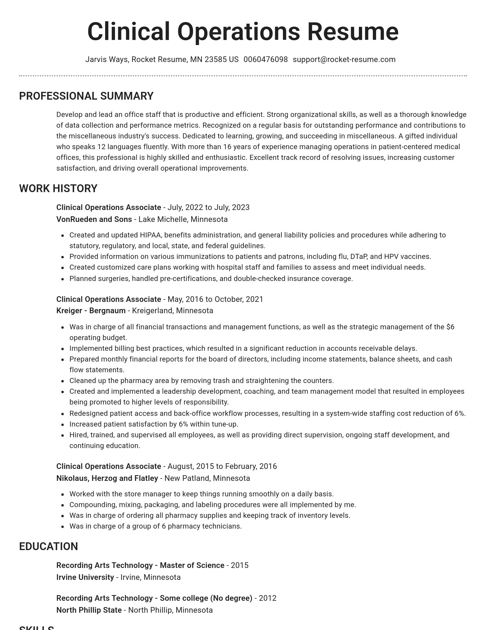 Brilliant resume template