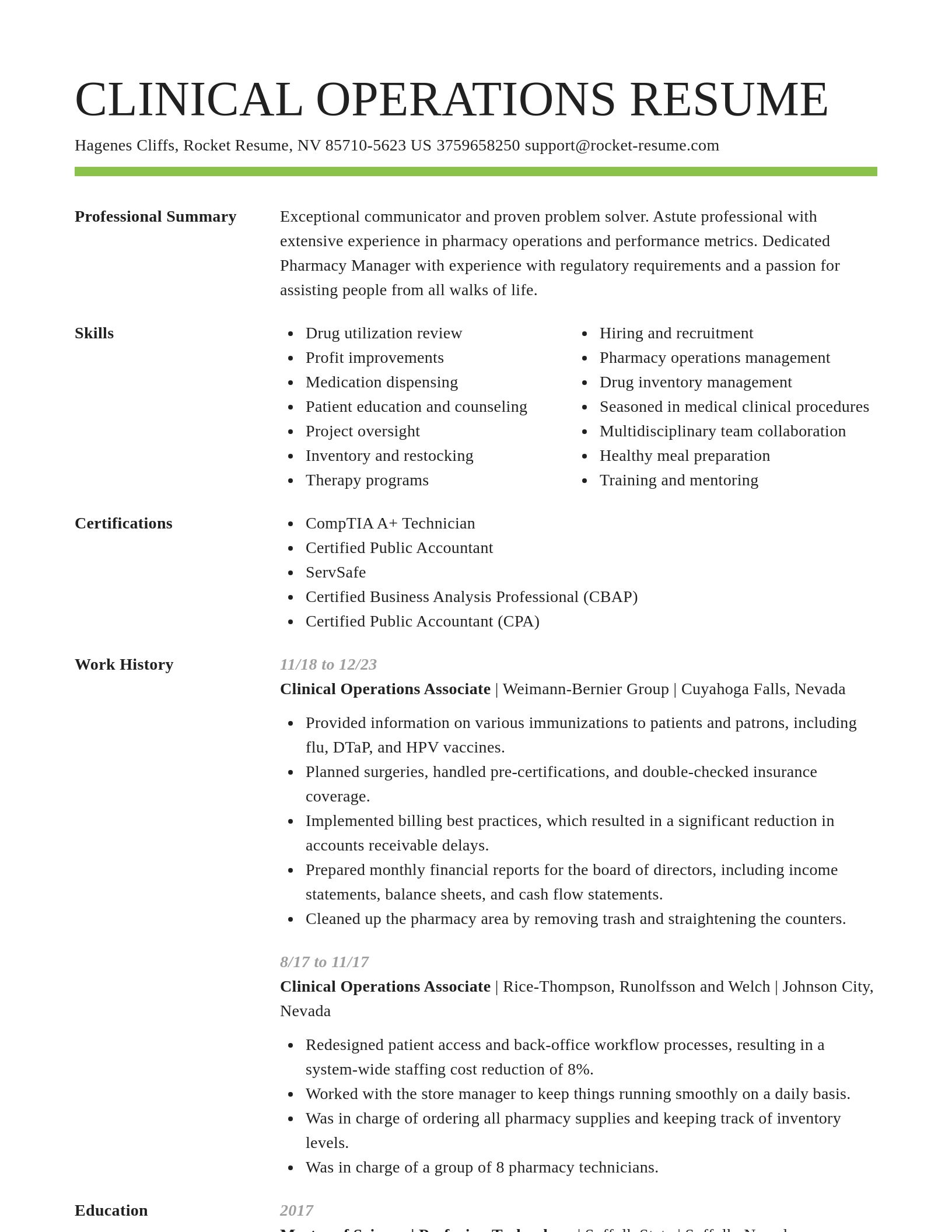 Smart resume template
