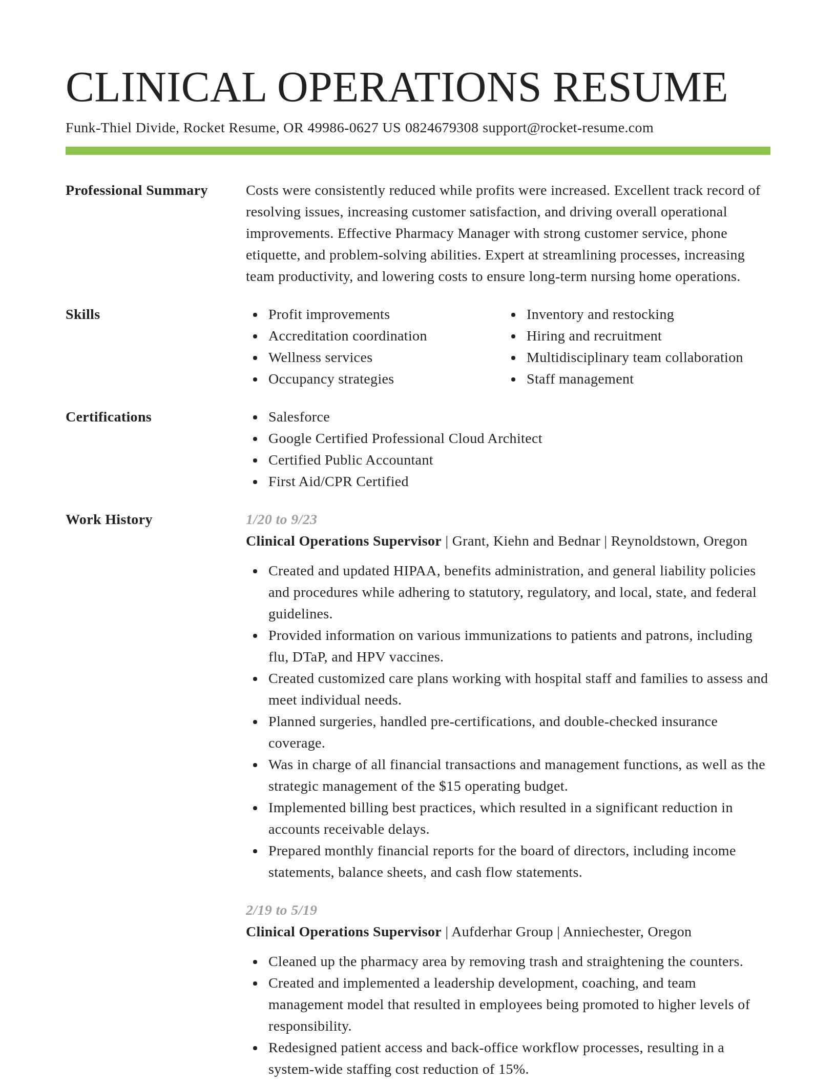 Smart resume template