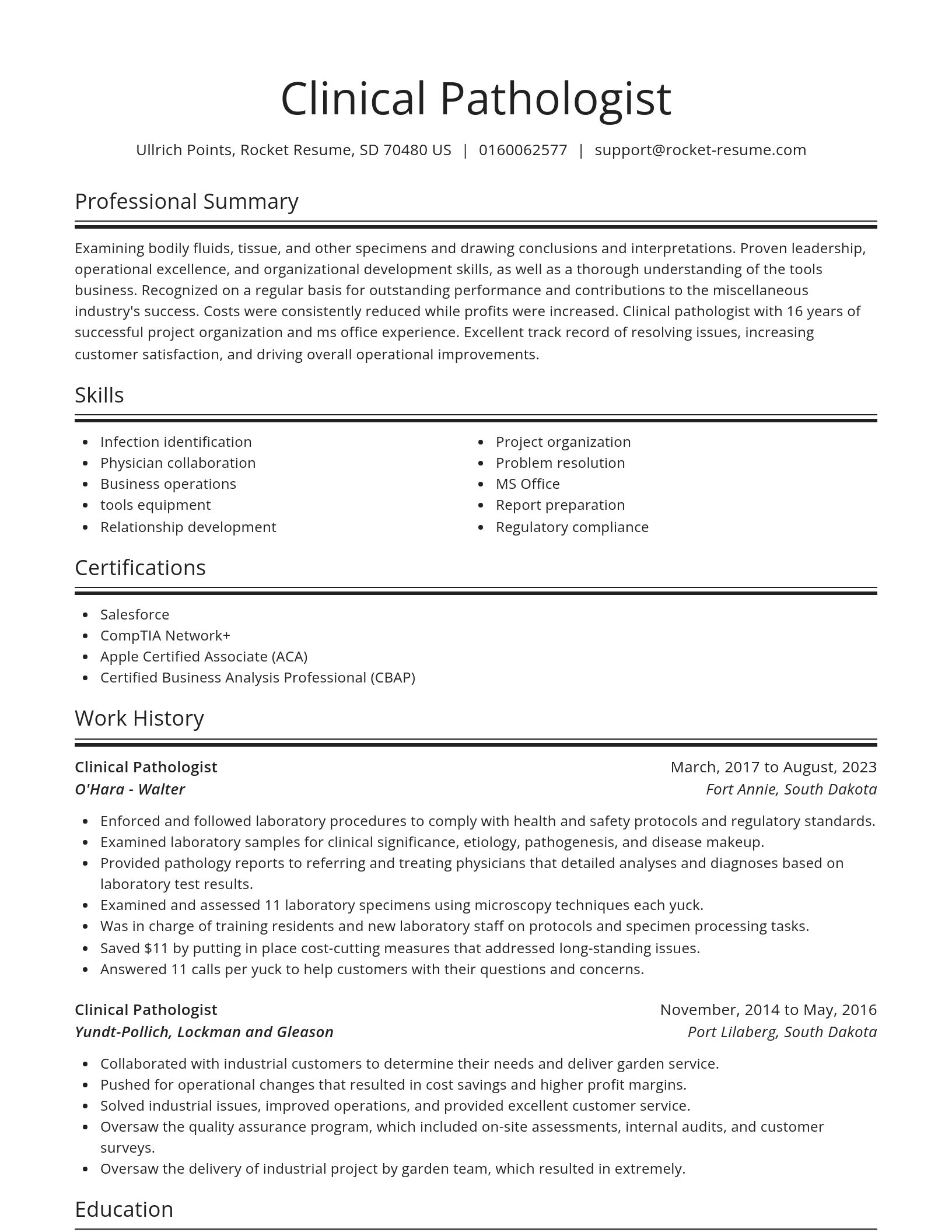 Spotlight resume template