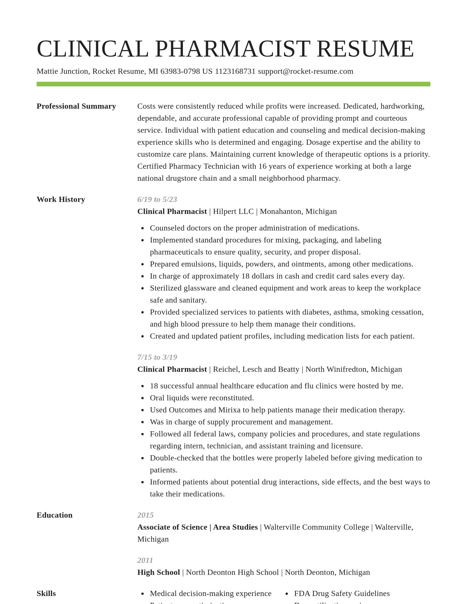 Smart resume template