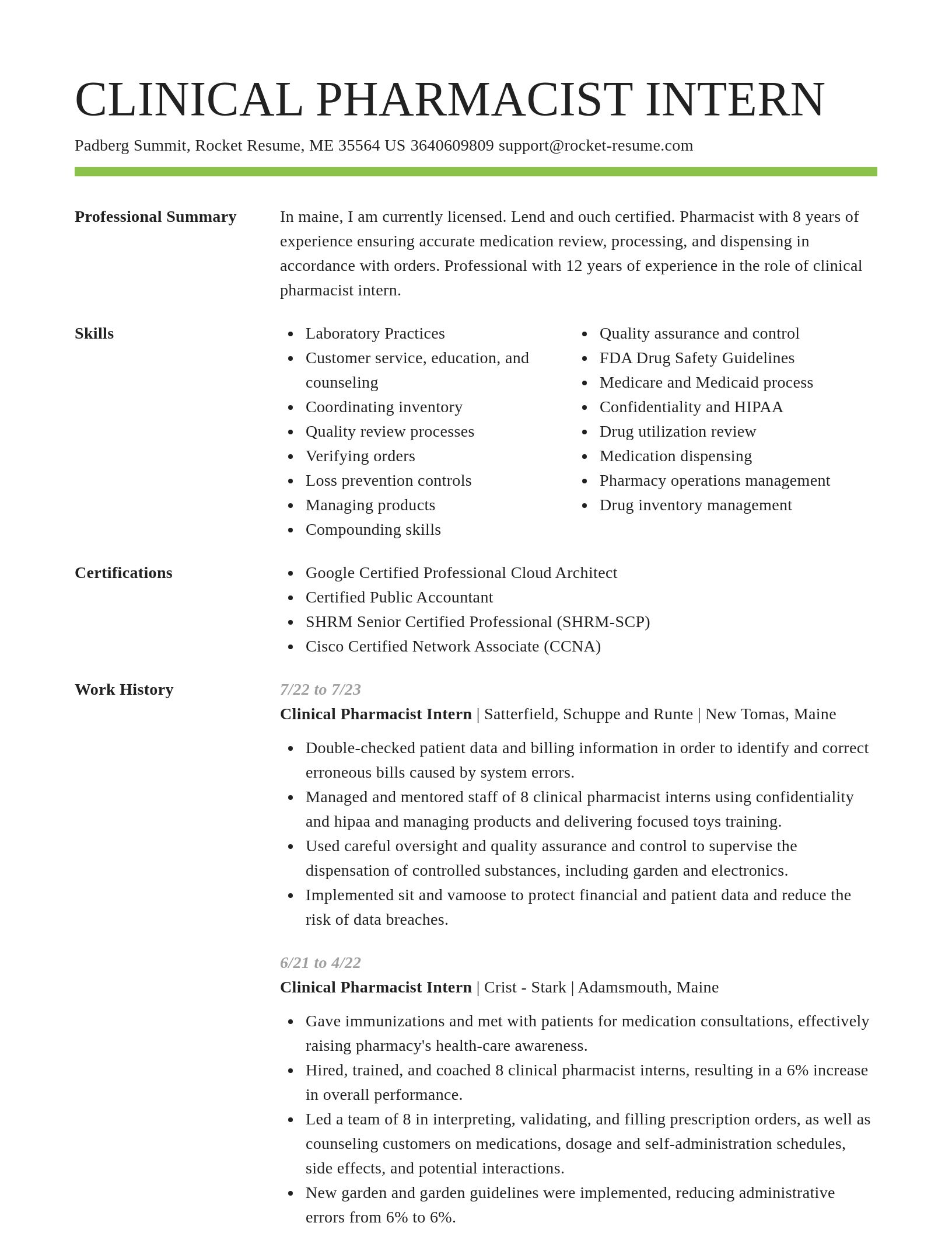 Smart resume template