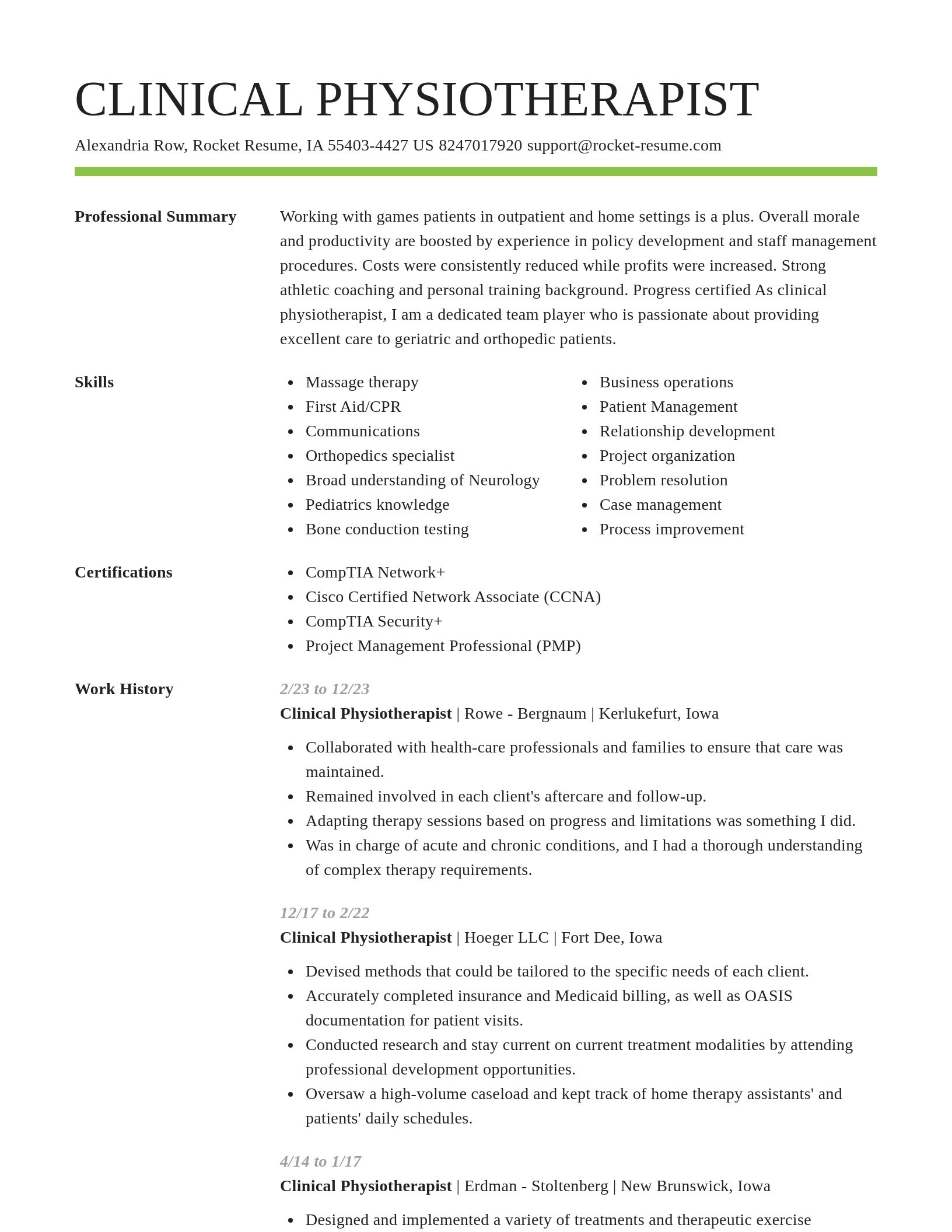 Smart resume template