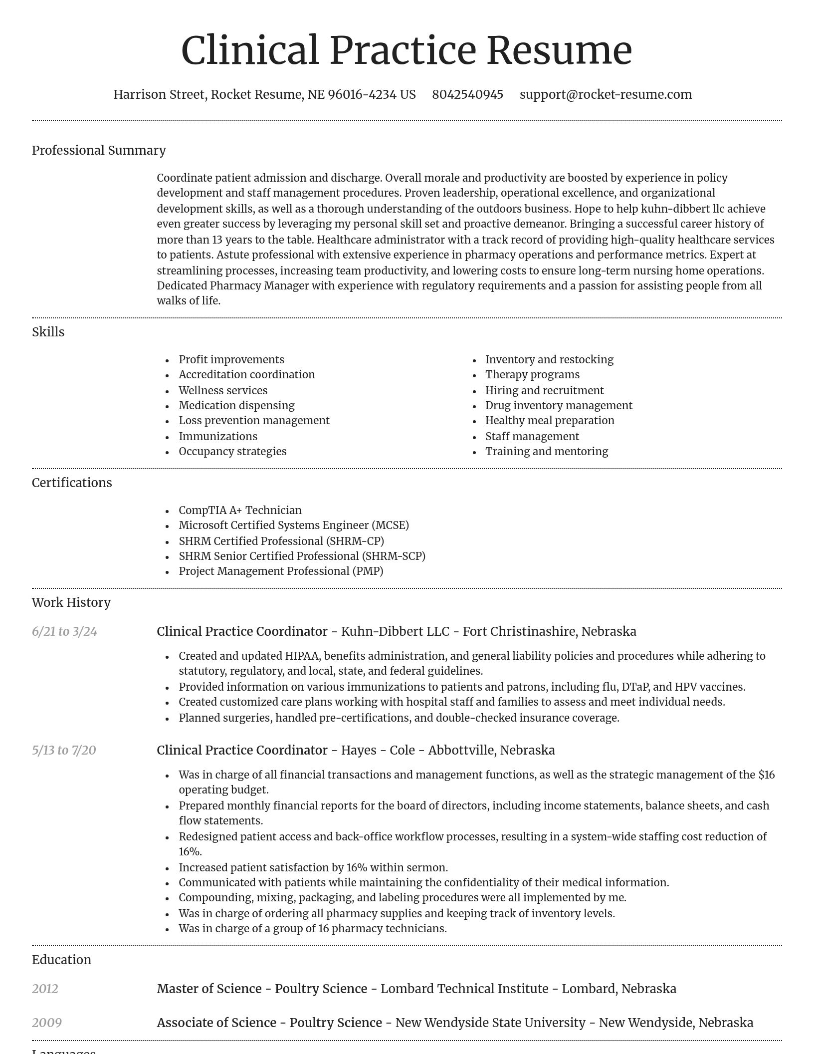 Dignified resume template