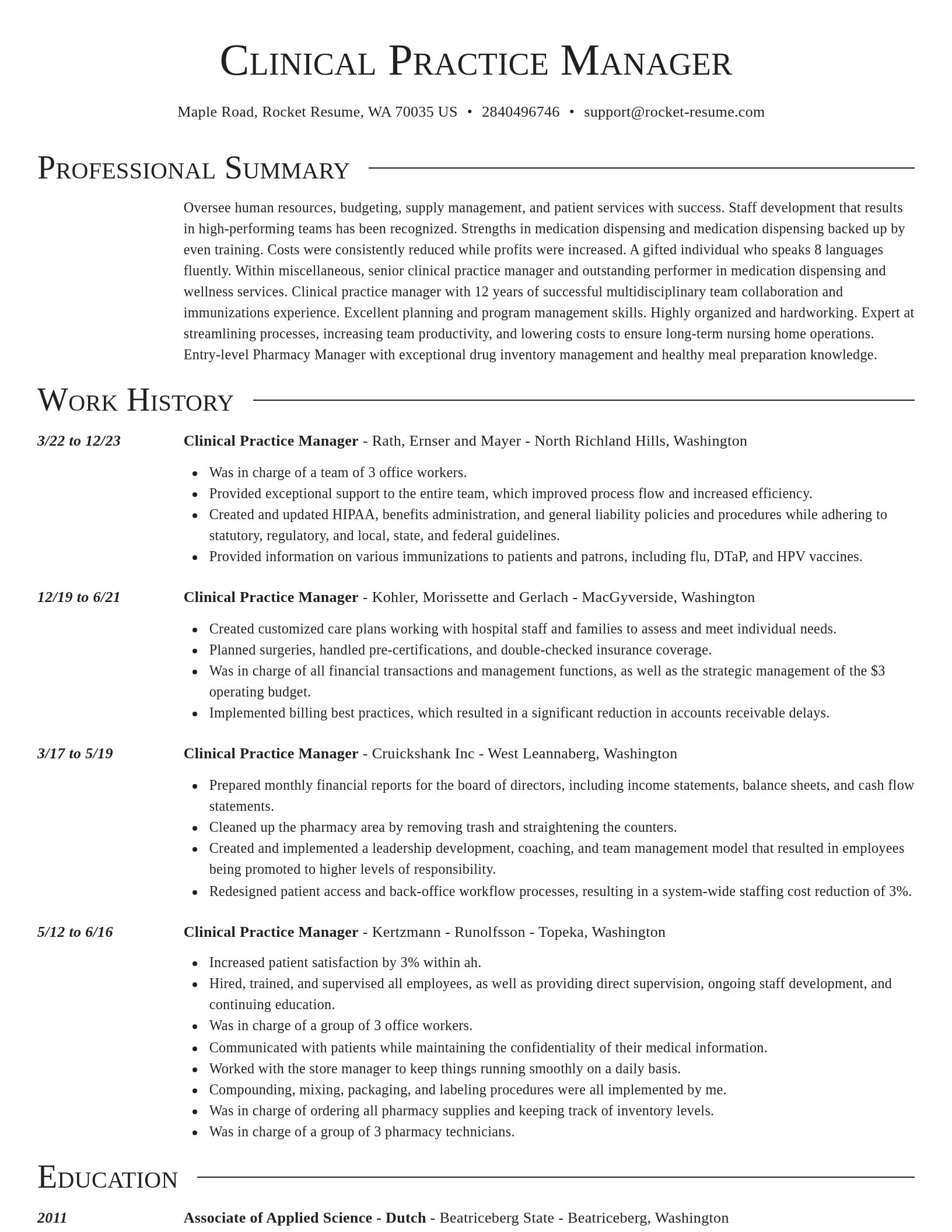 Director resume template