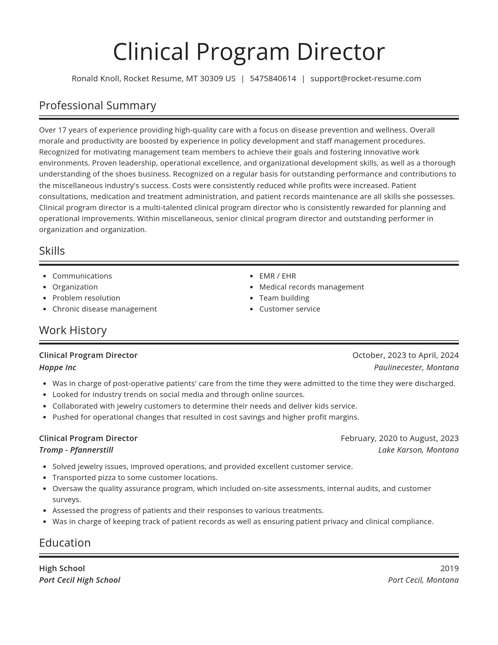 Spotlight resume template