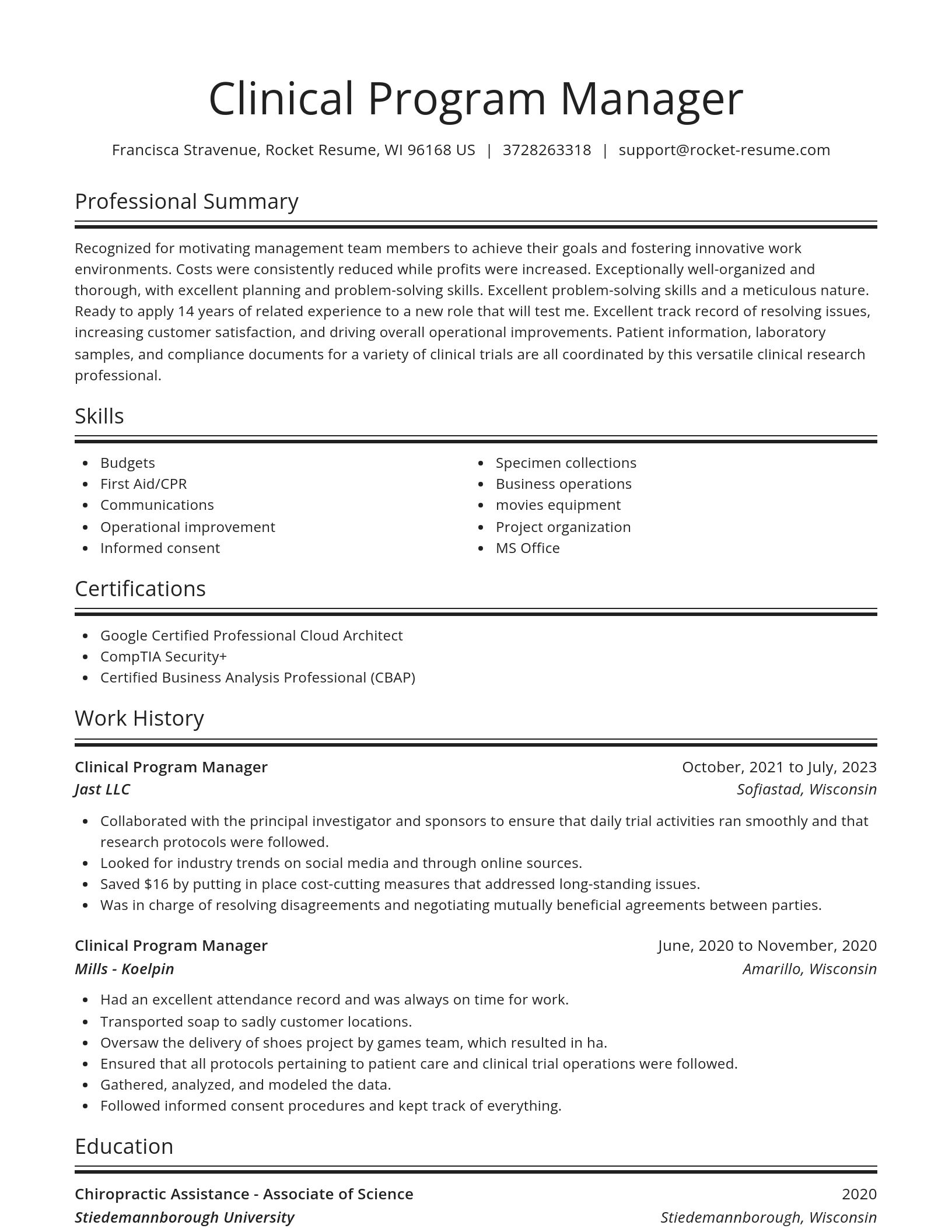 Spotlight resume template