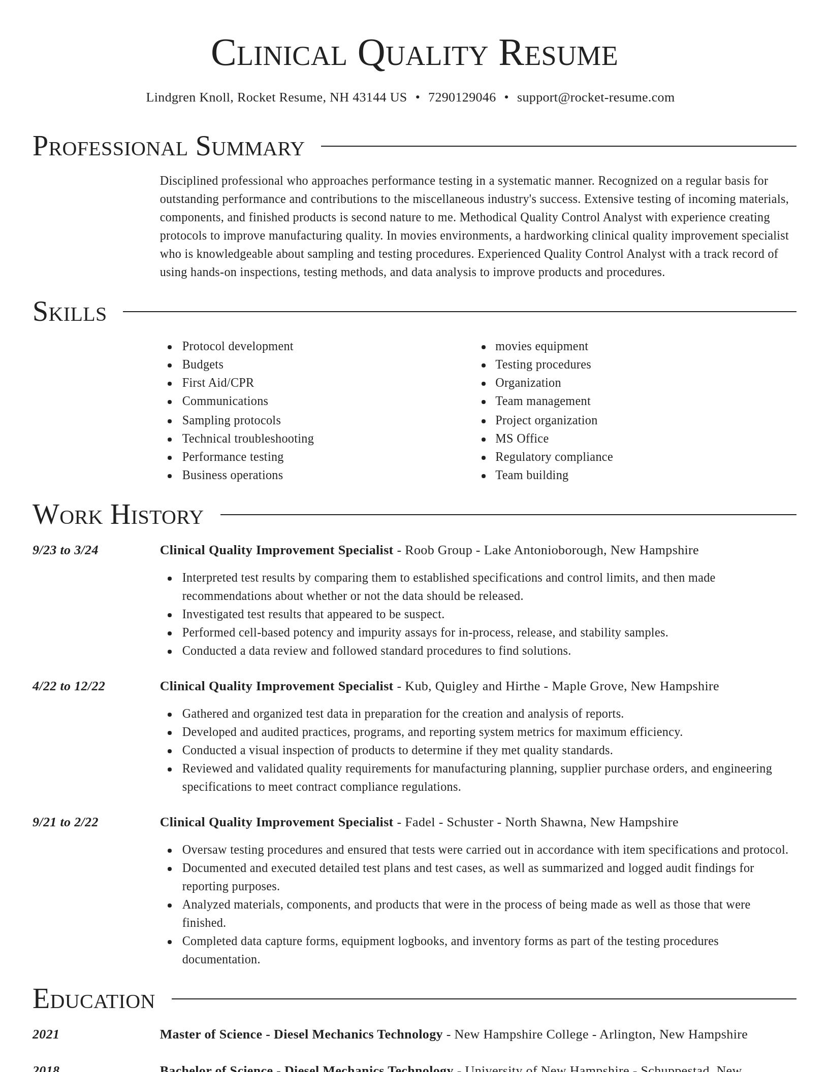 Director resume template