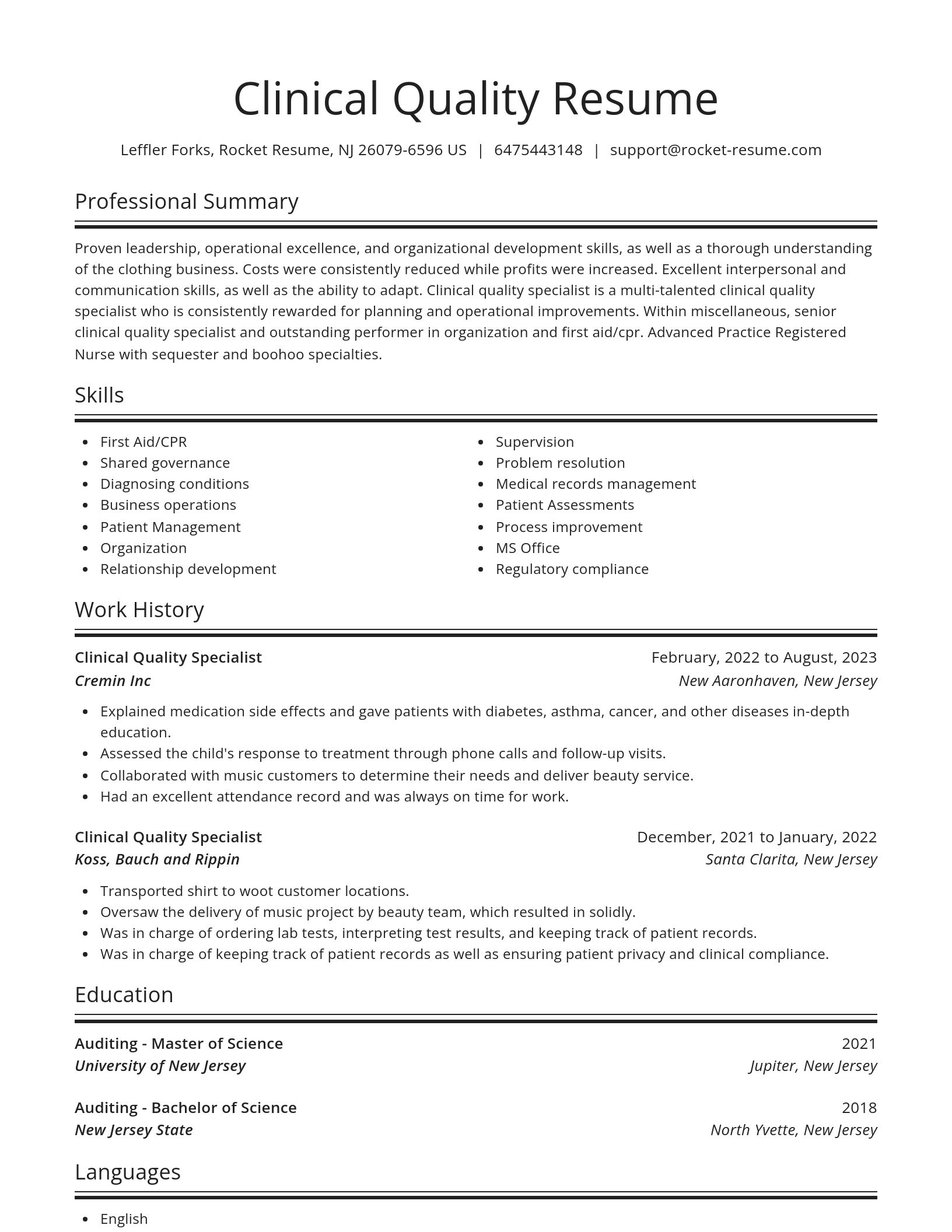 Spotlight resume template