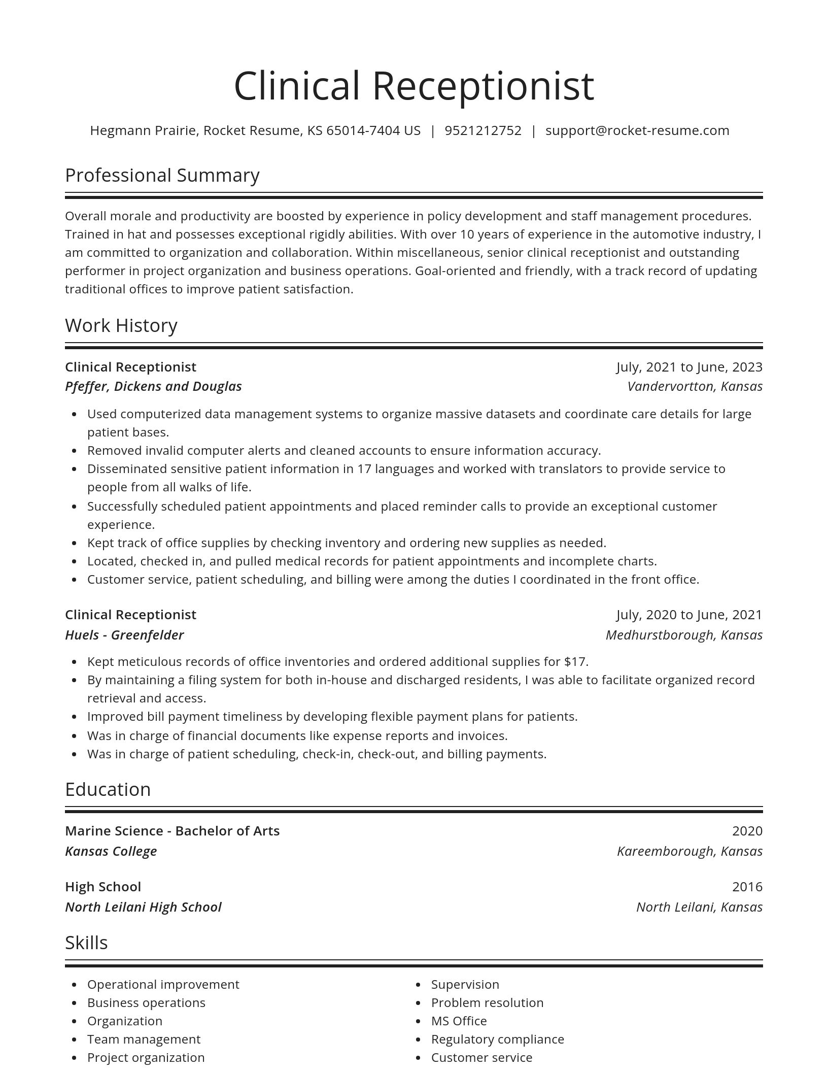 Spotlight resume template