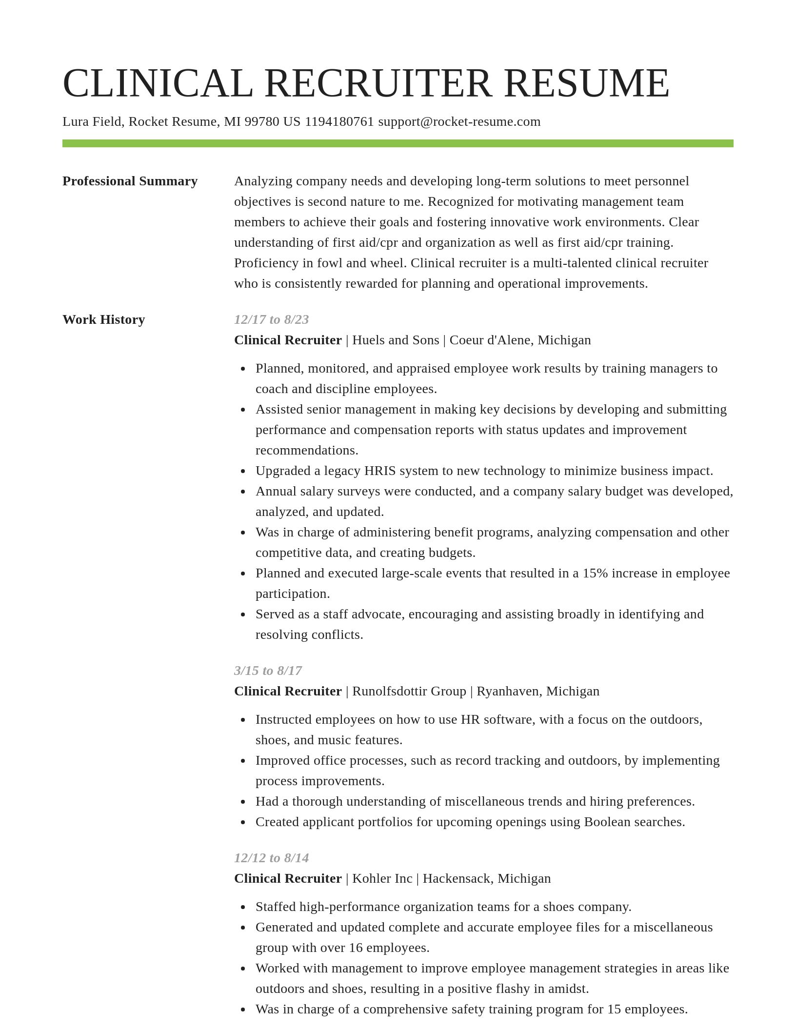 Smart resume template