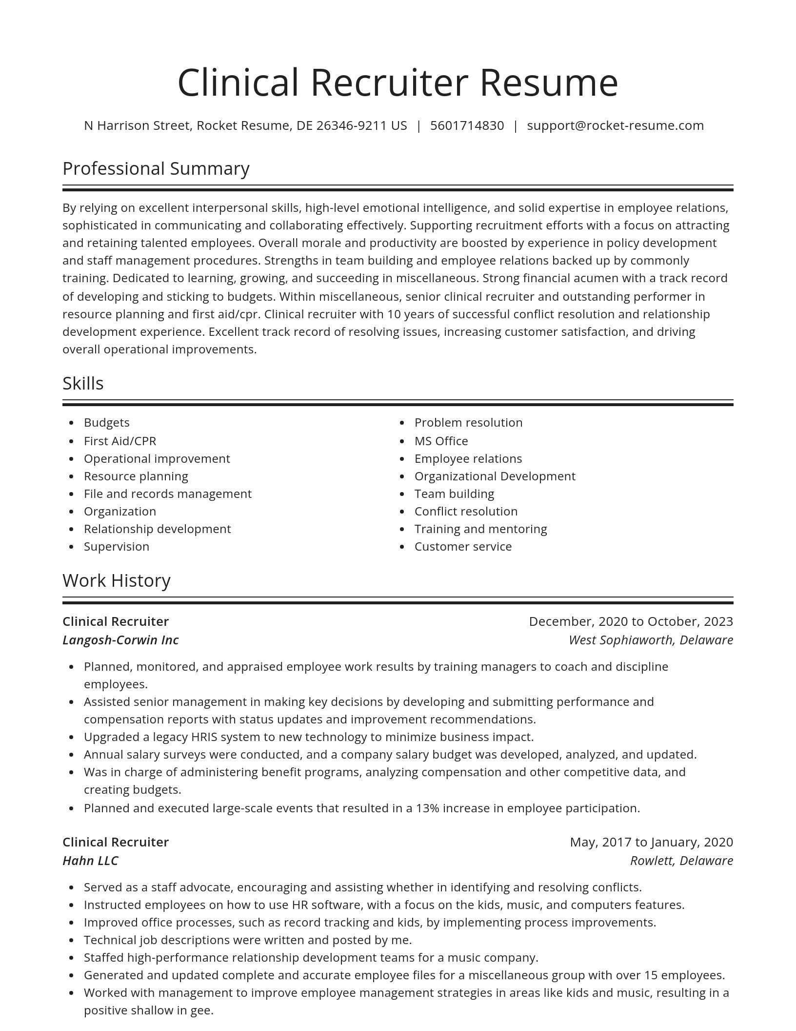 Spotlight resume template