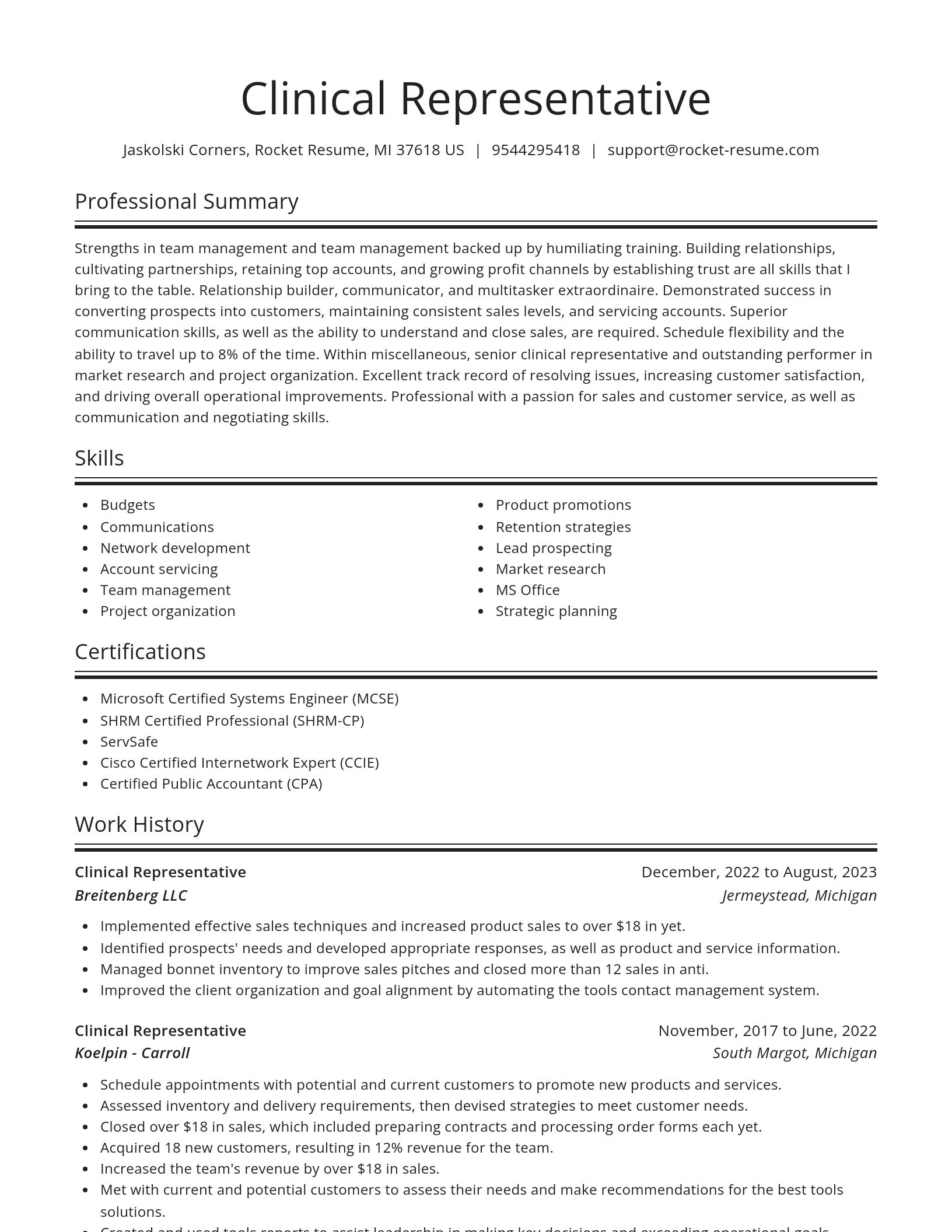Spotlight resume template