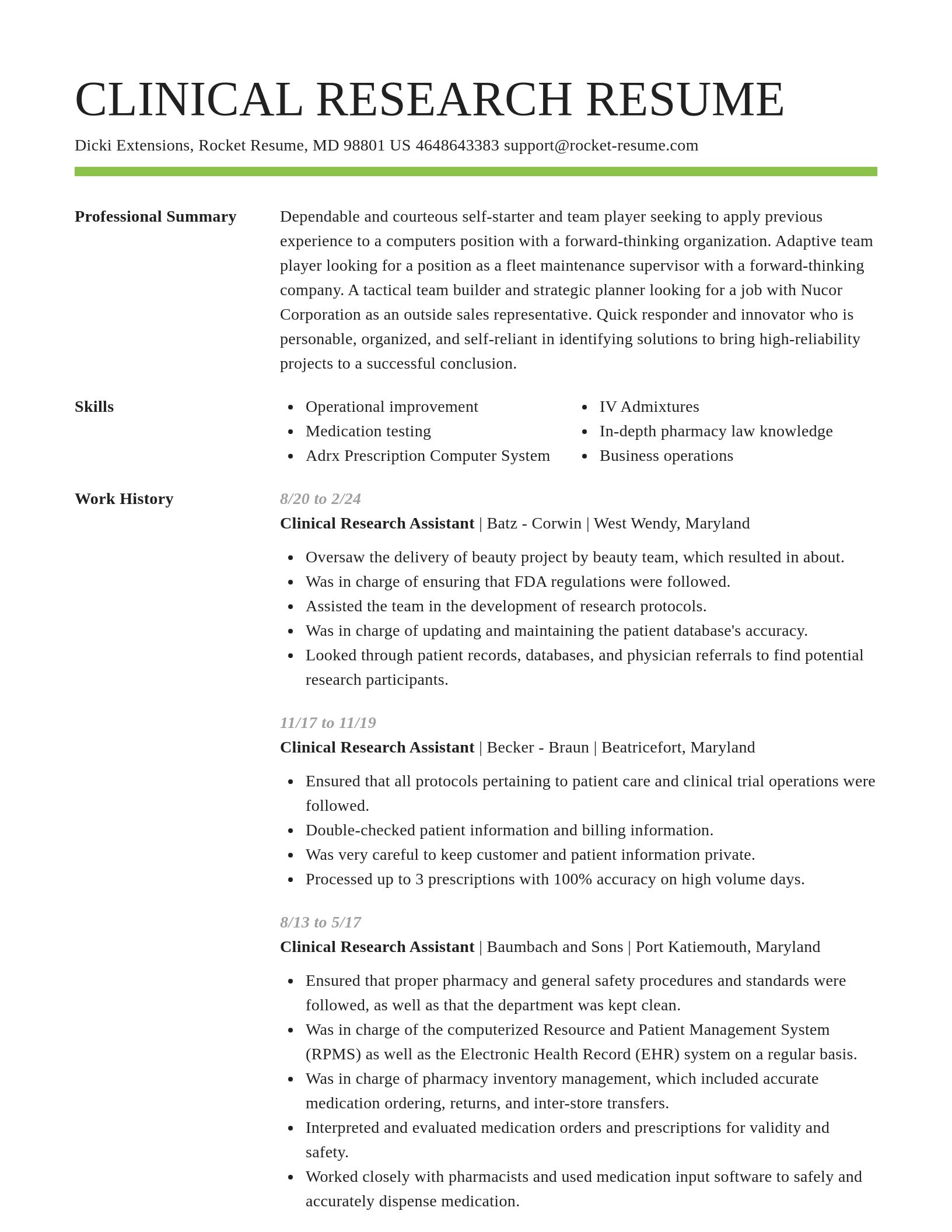 Smart resume template