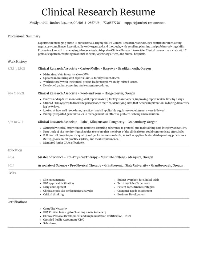 Dignified resume template