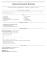 Clinical Research Associate resume template