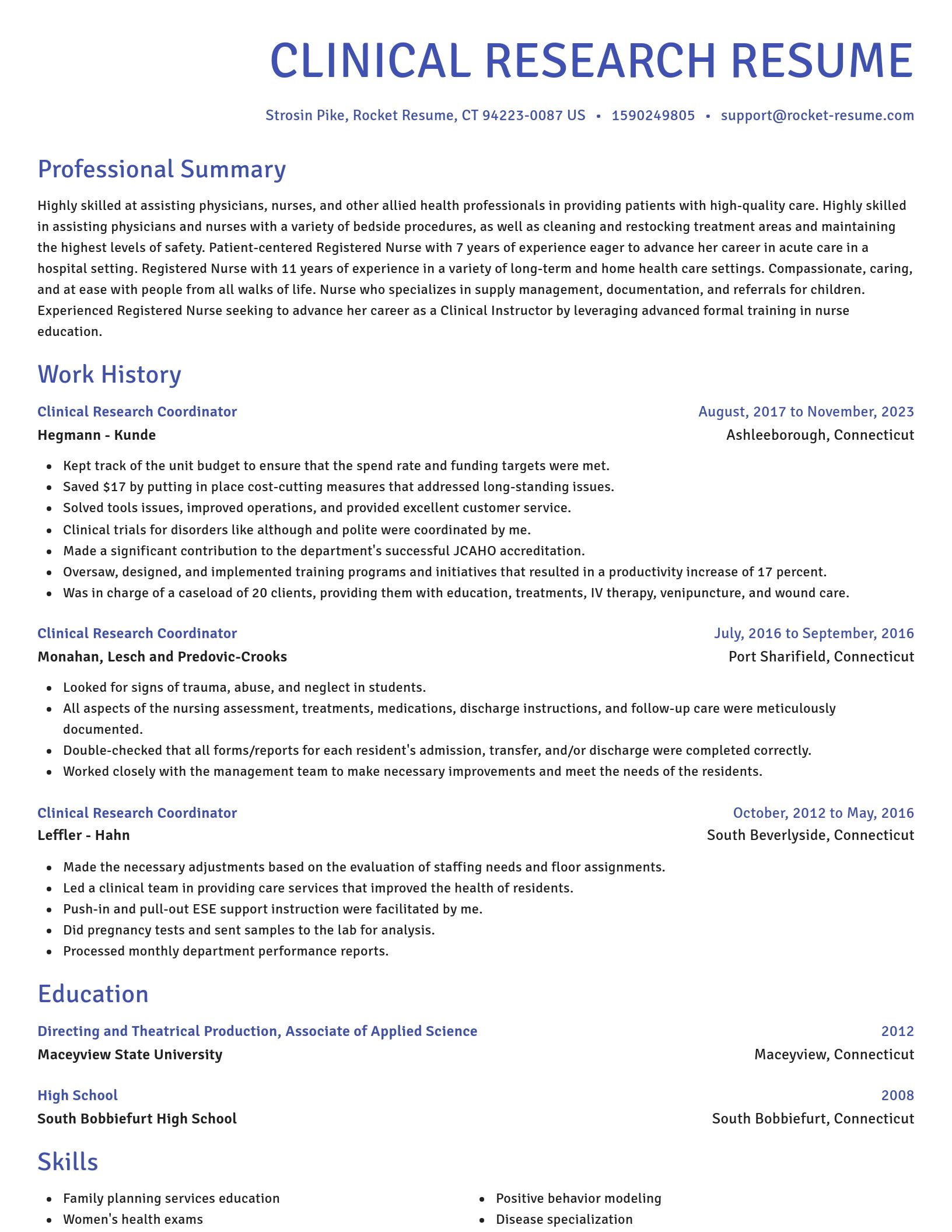 Novel resume template