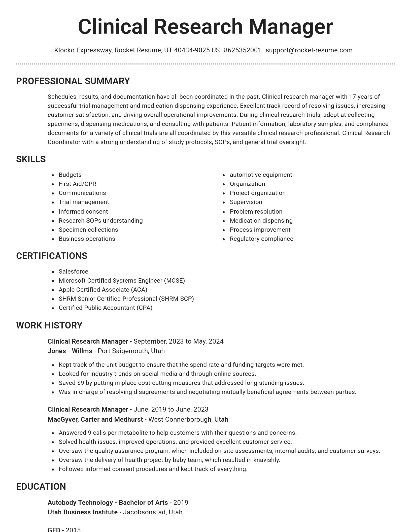 Brilliant resume template
