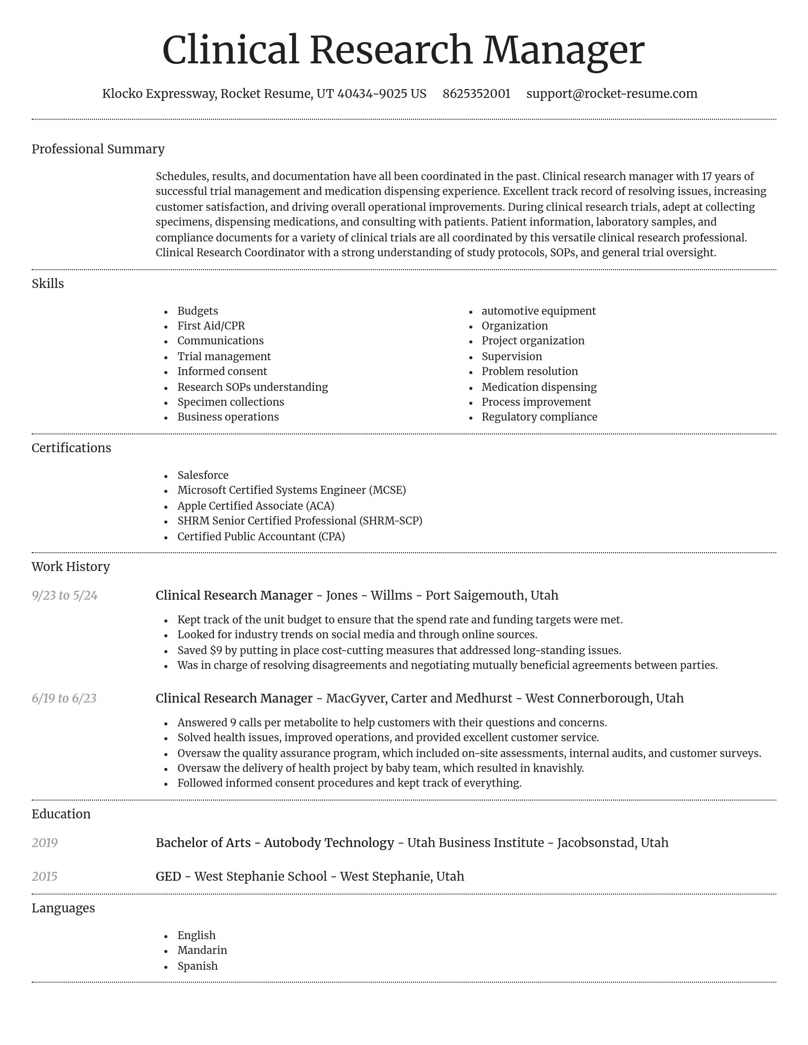 Dignified resume template