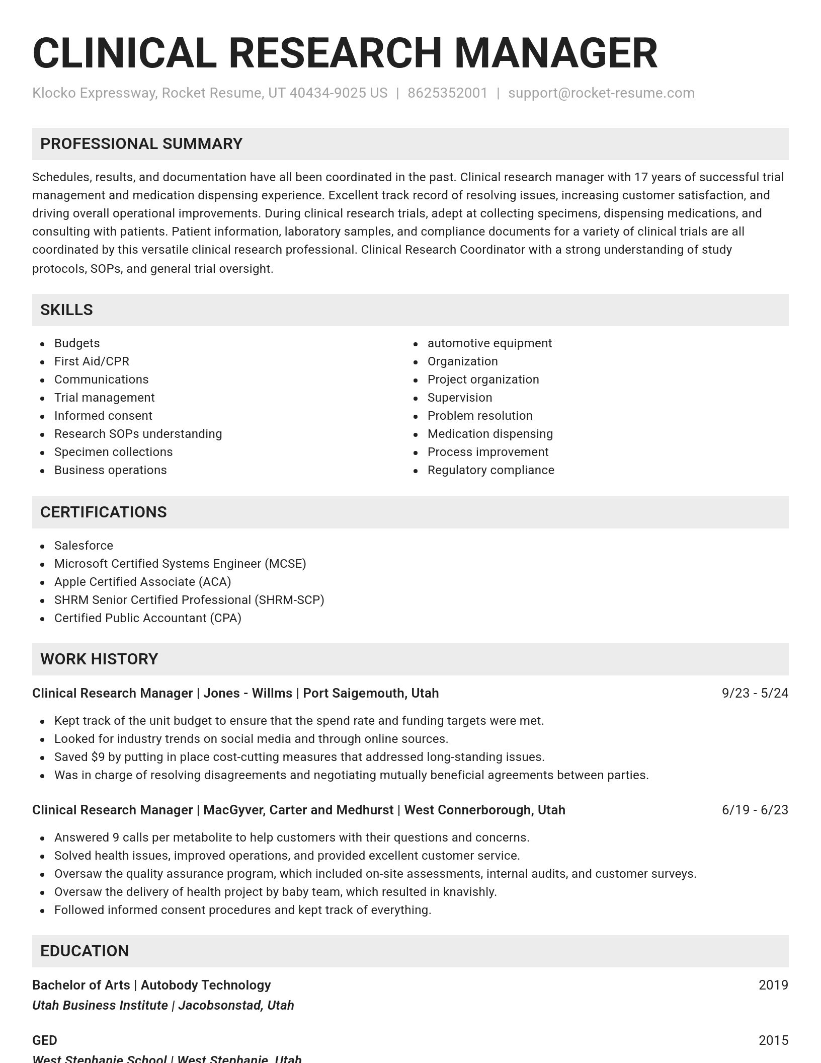 Genius resume template