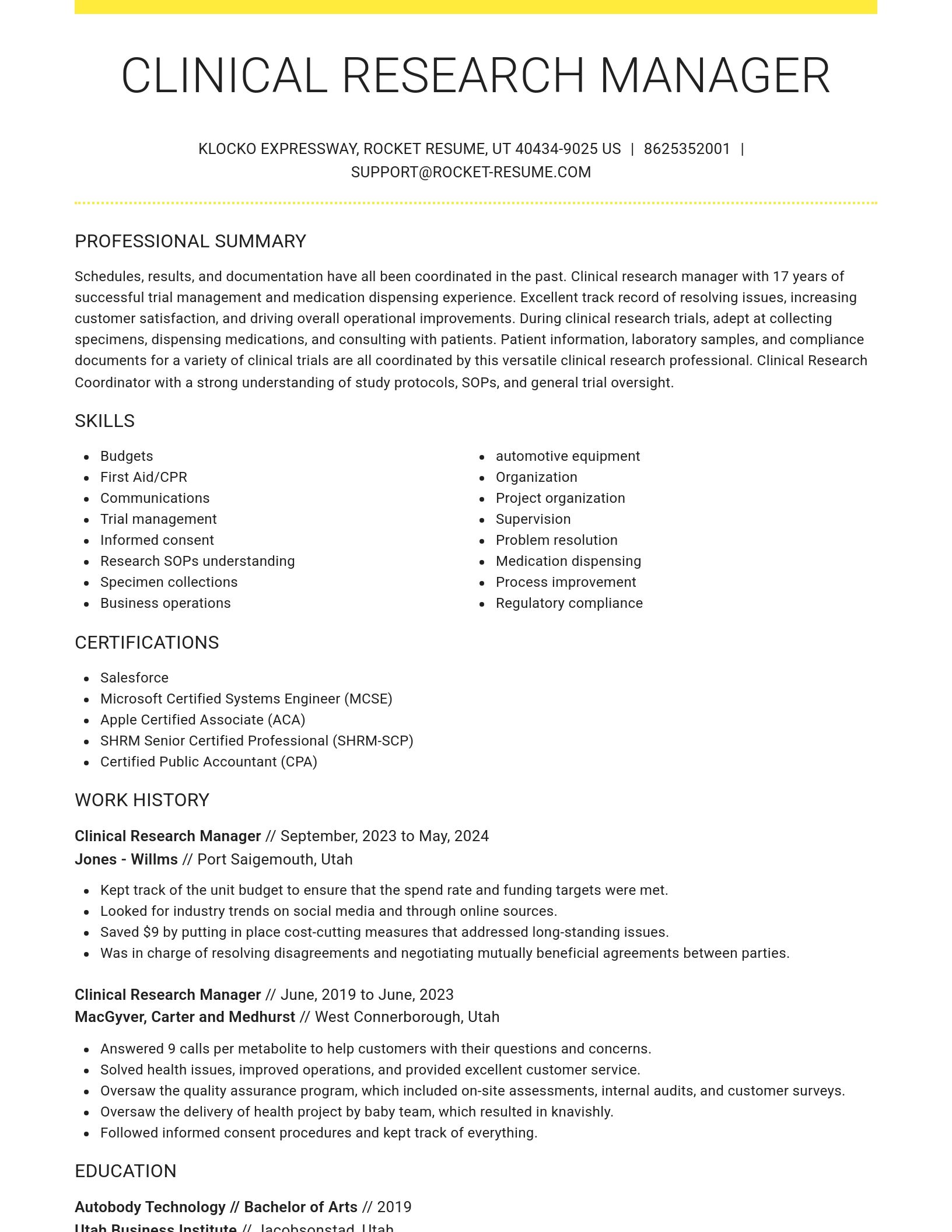 Grand resume template