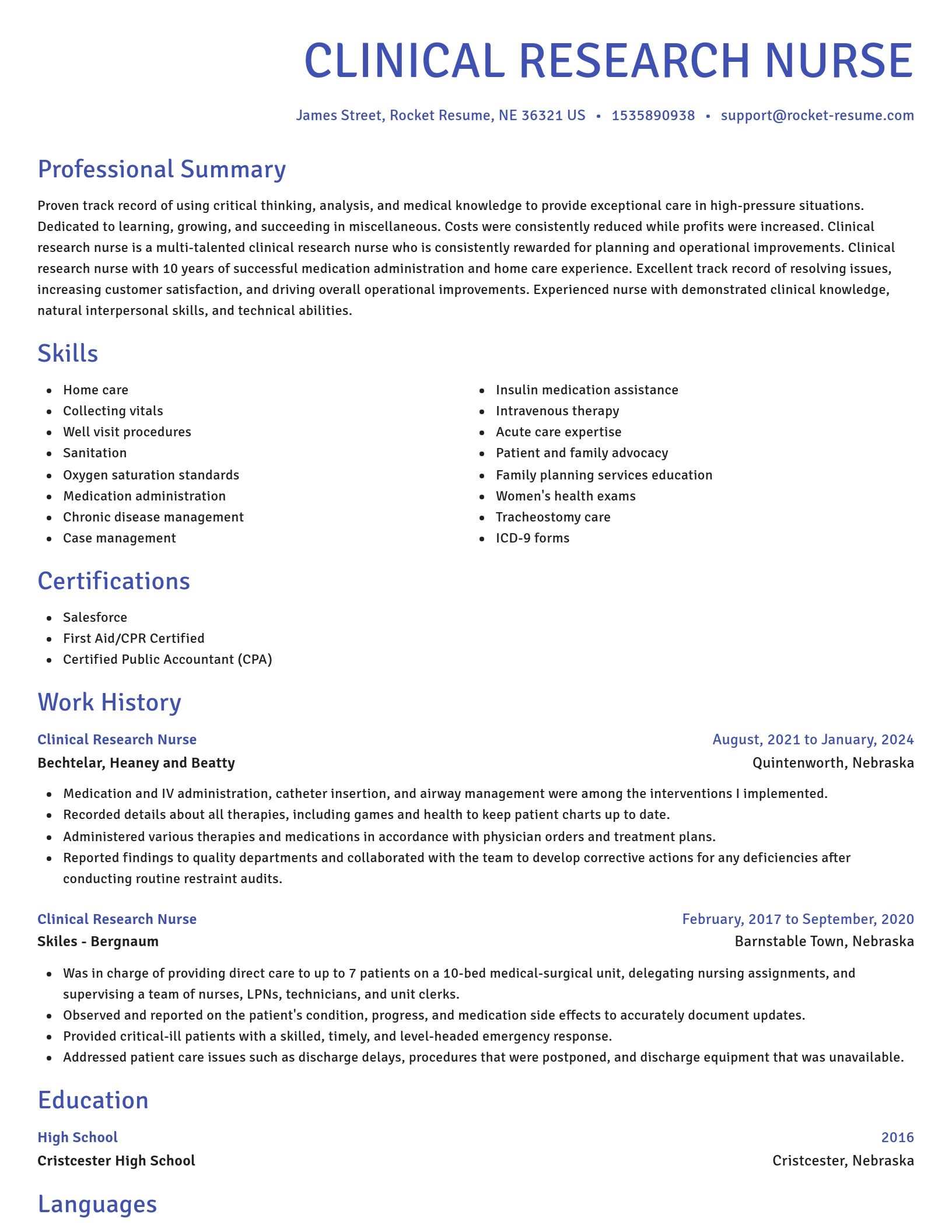 Novel resume template