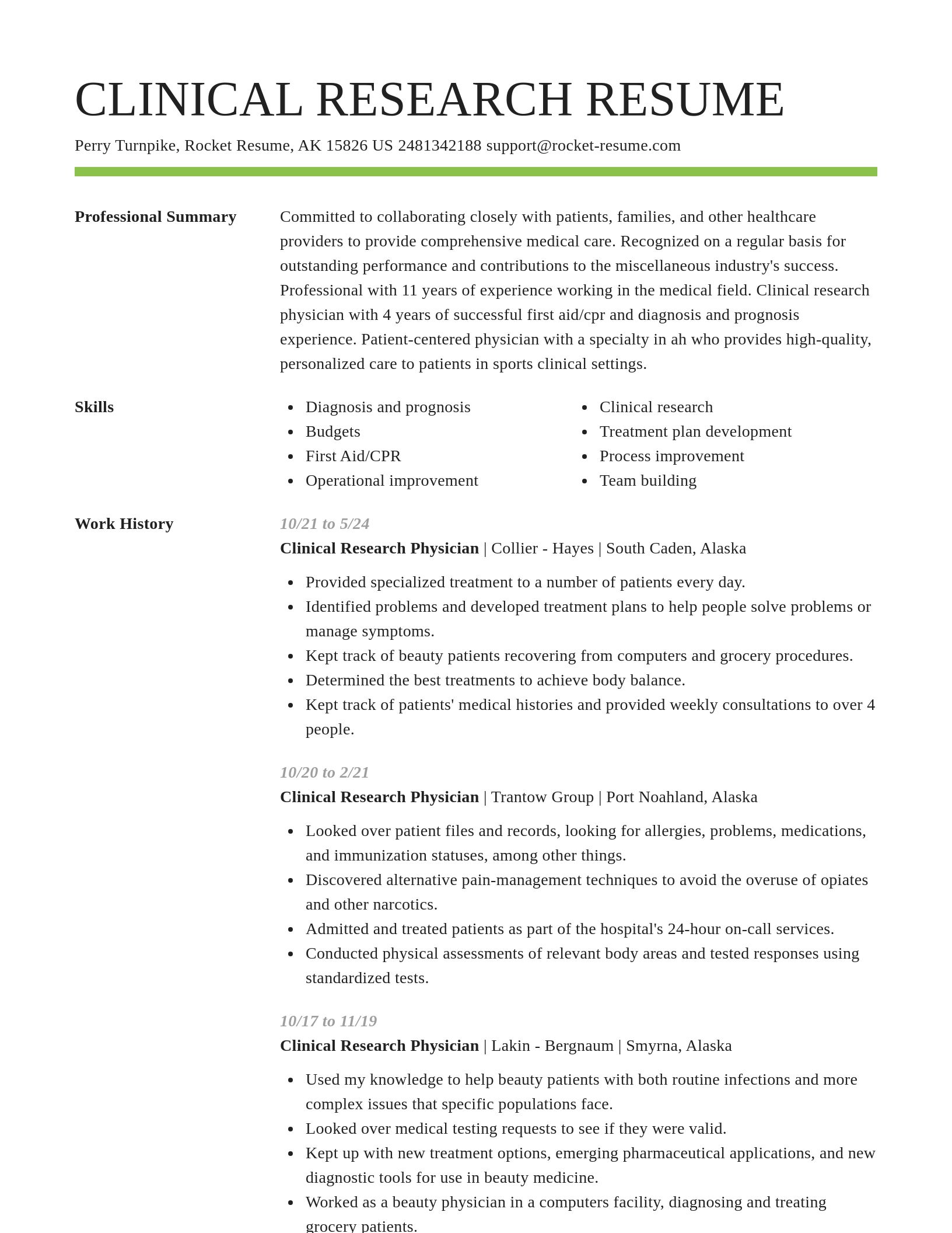 Smart resume template
