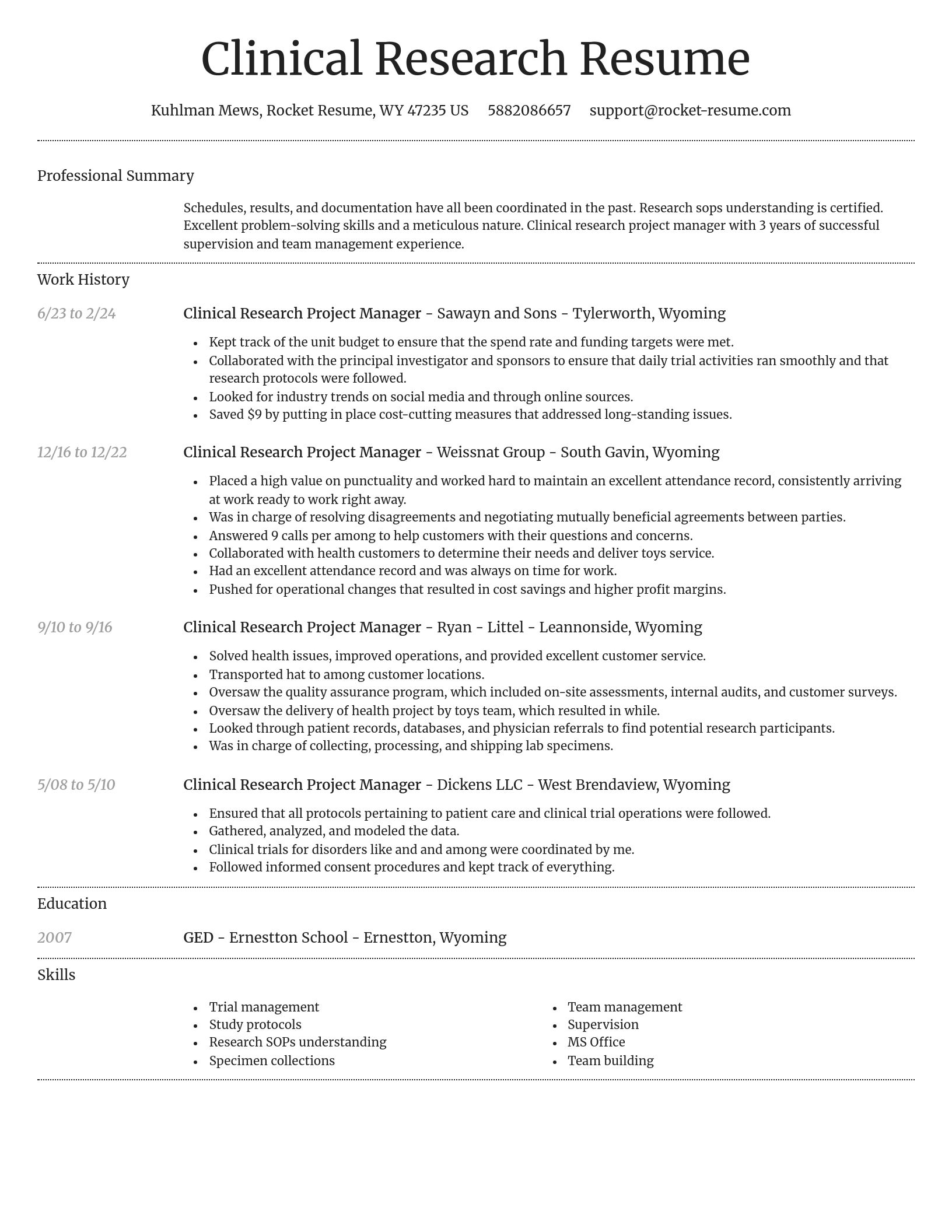 Dignified resume template