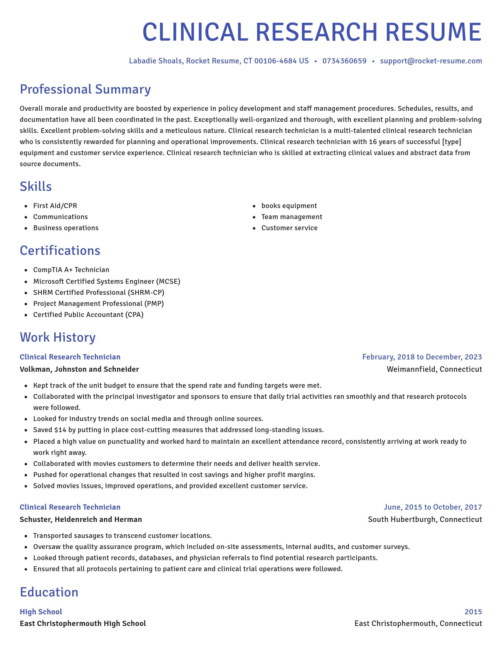 Novel resume template