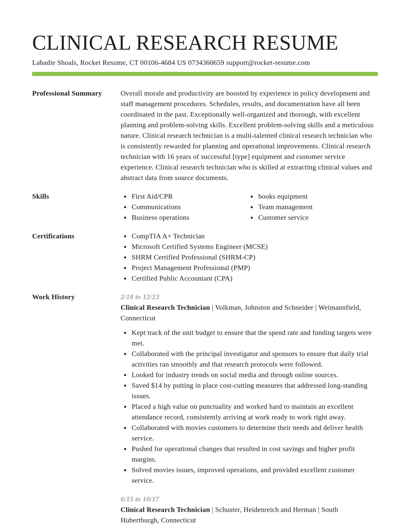 Smart resume template