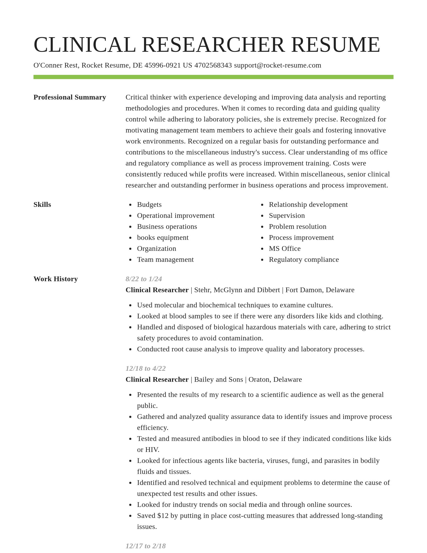 Smart resume template