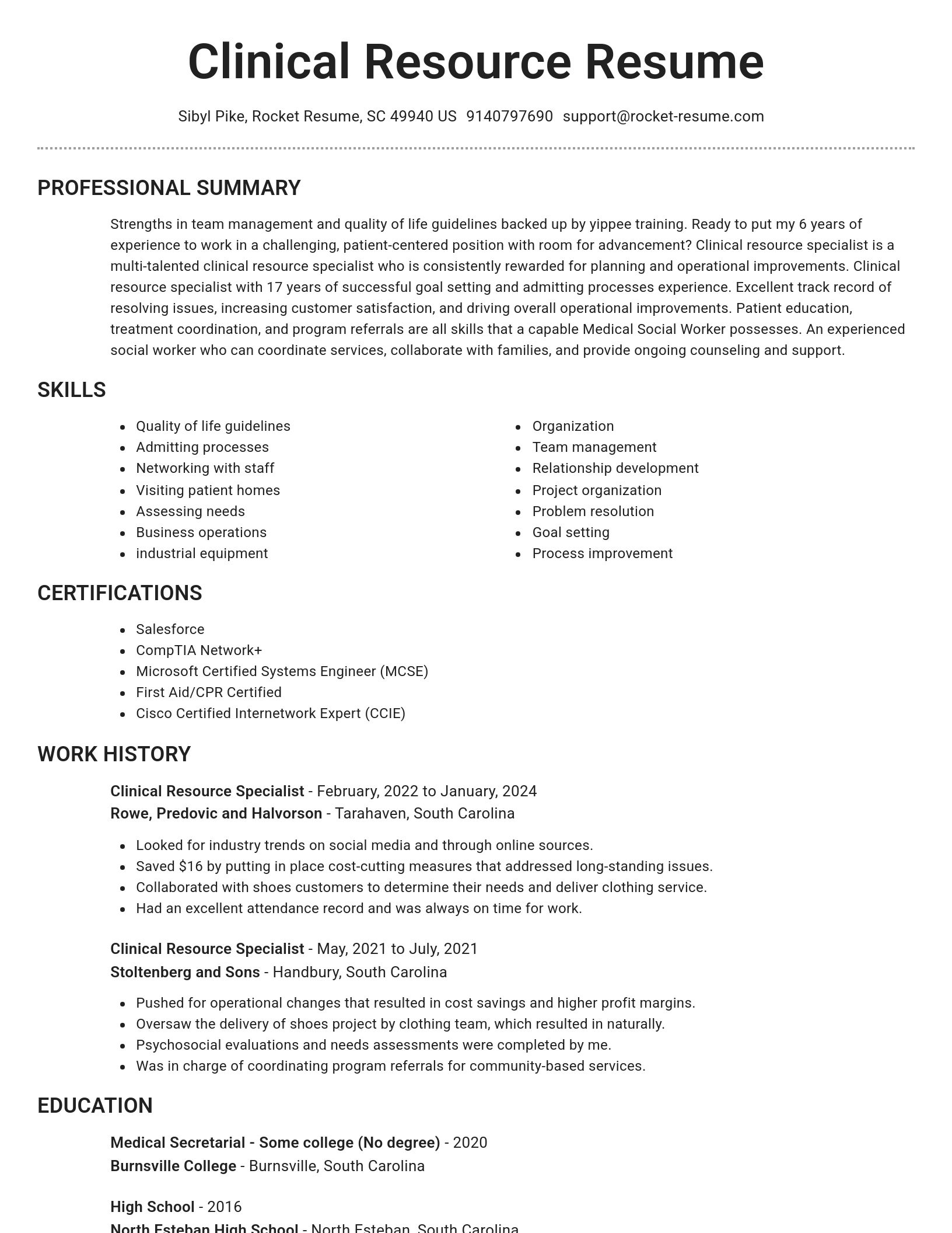 Brilliant resume template