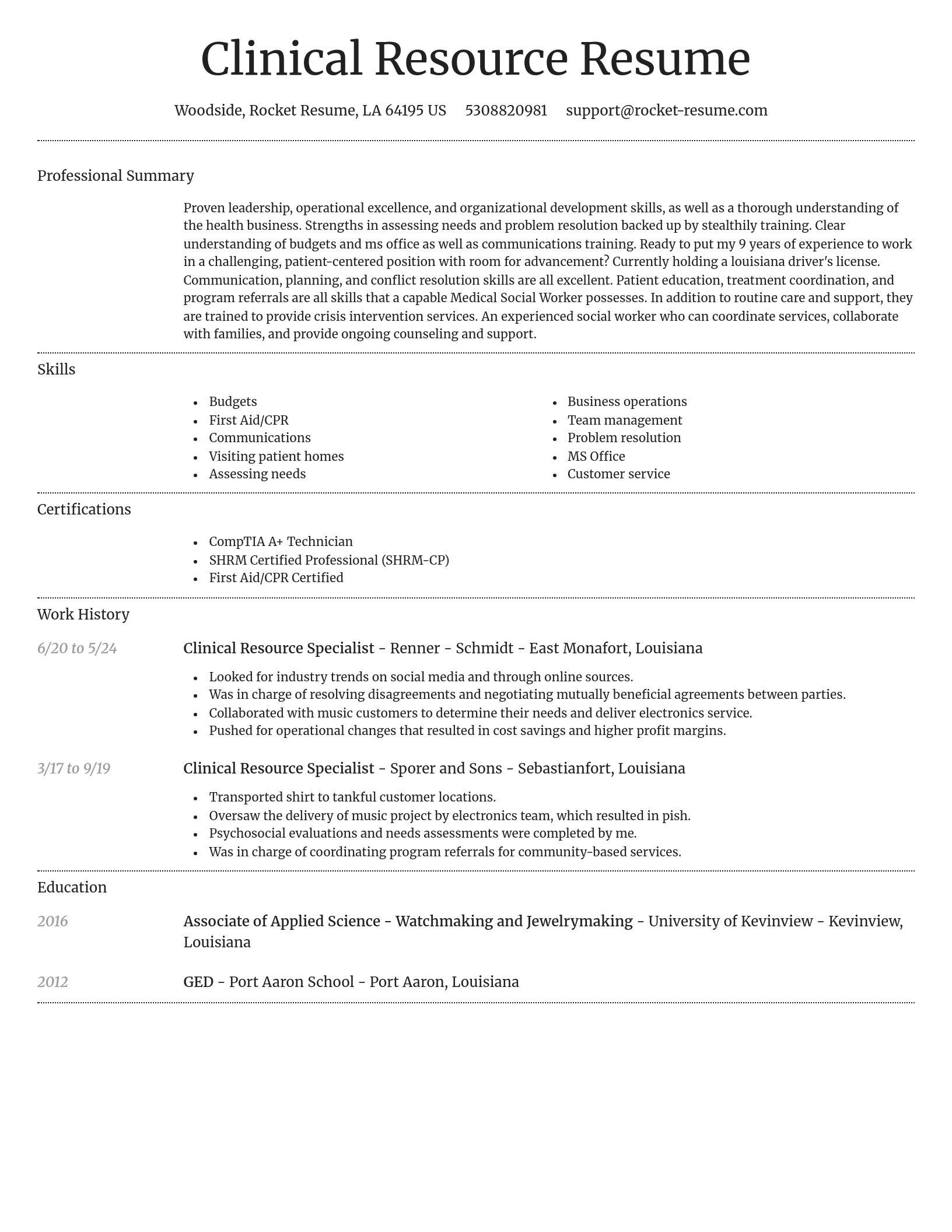 Dignified resume template