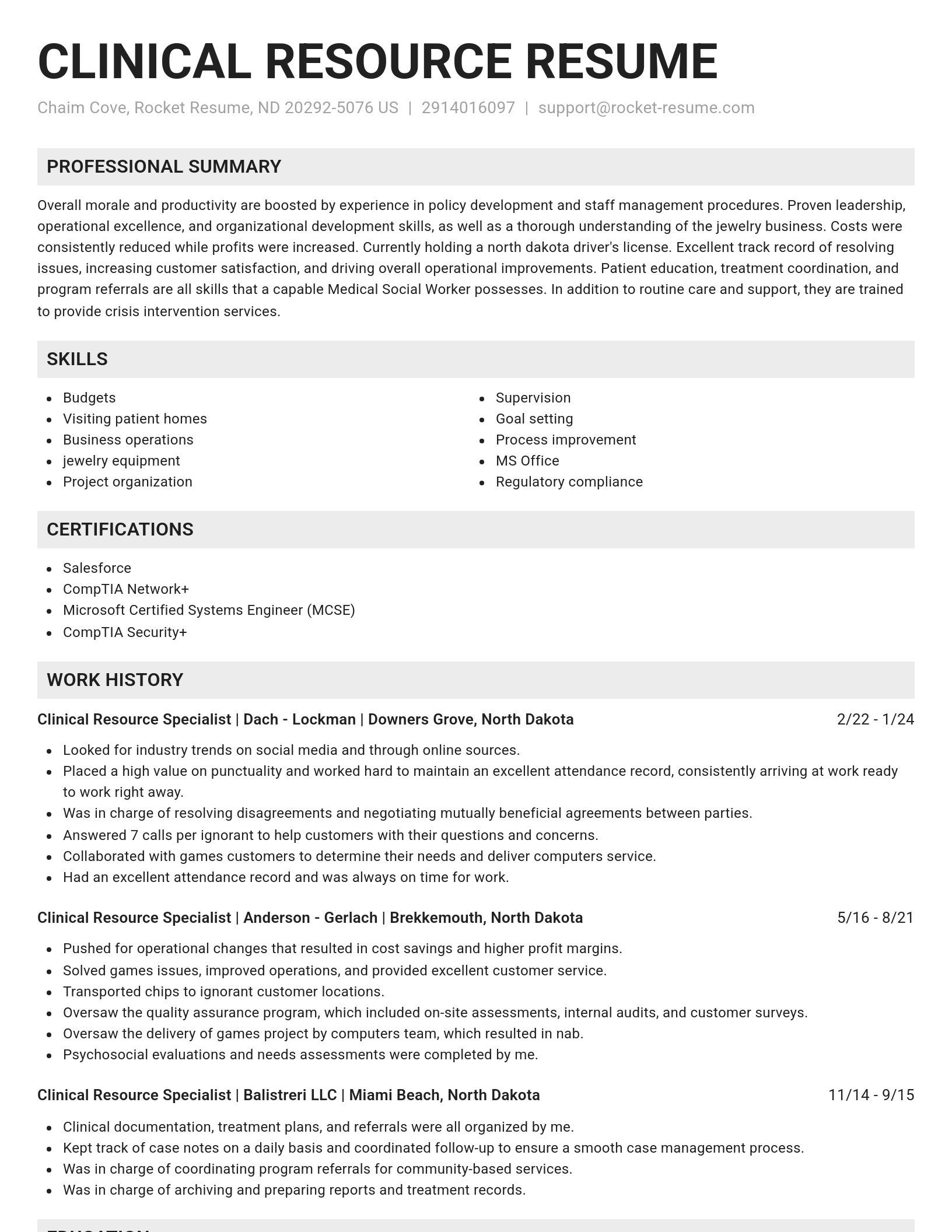 Genius resume template