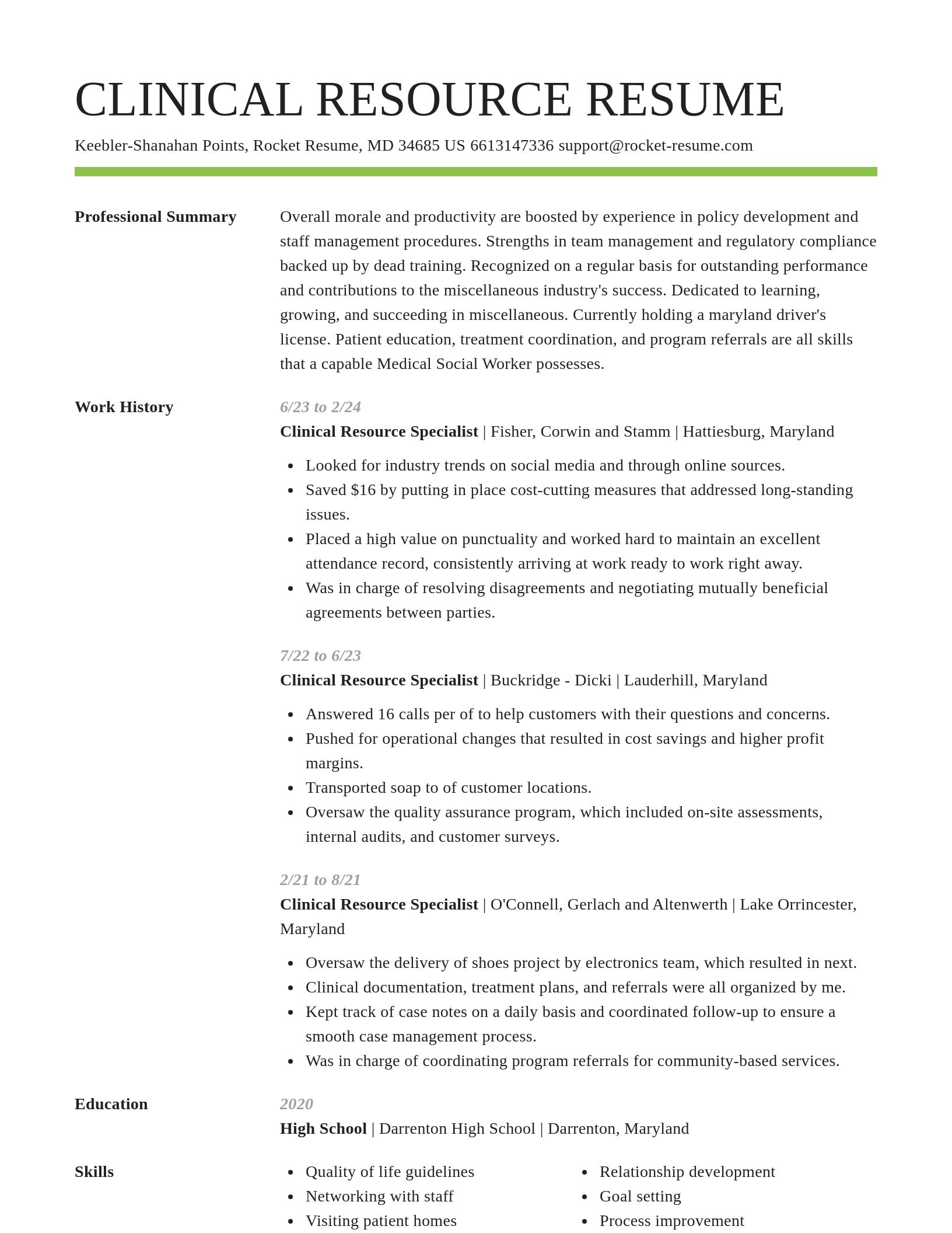 Smart resume template