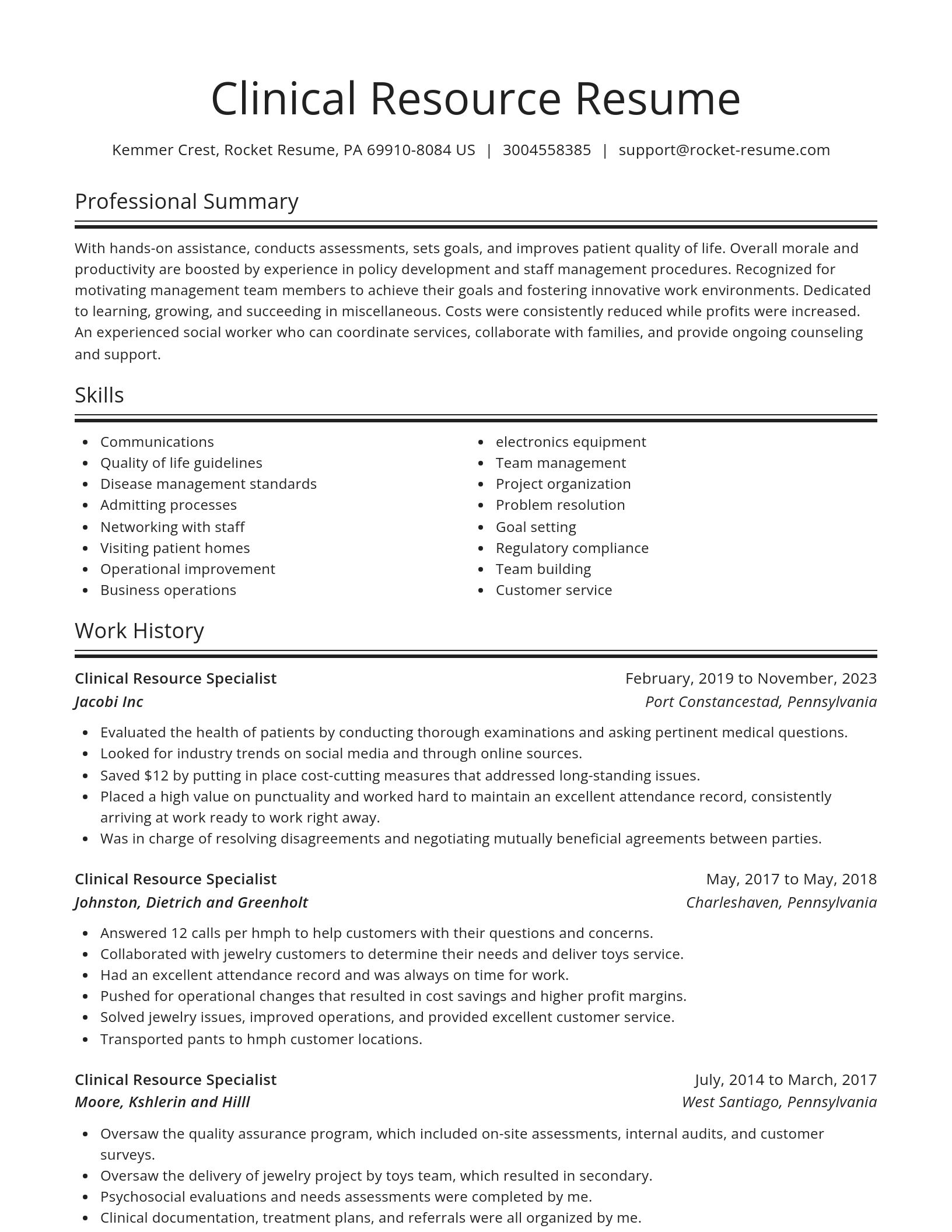 Spotlight resume template