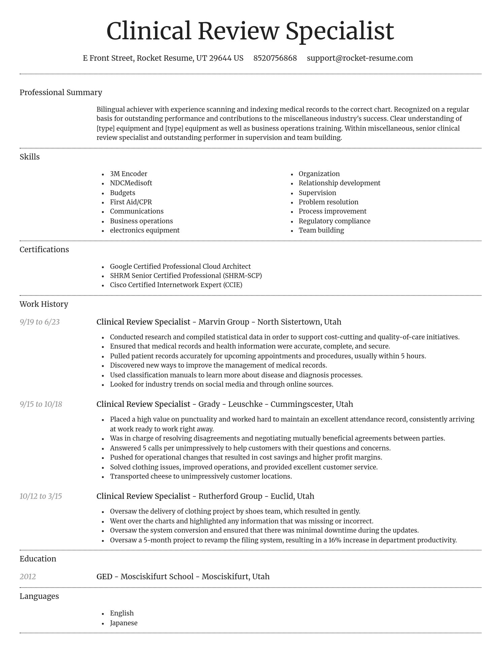 Dignified resume template