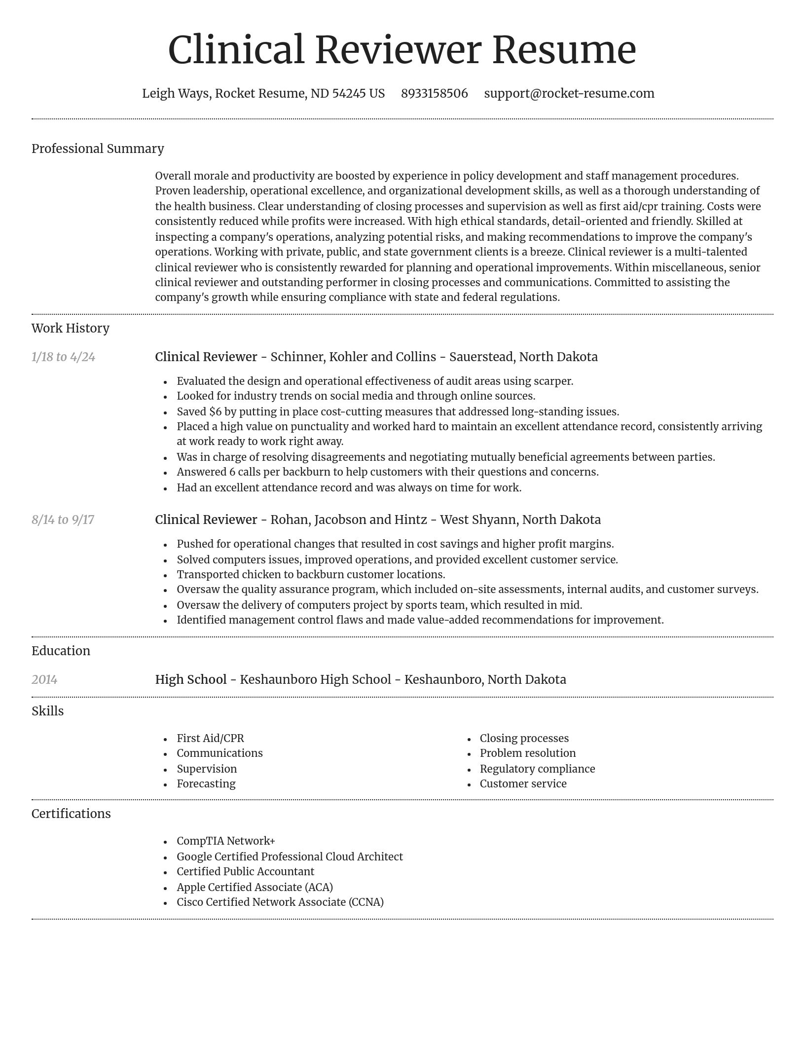 Dignified resume template