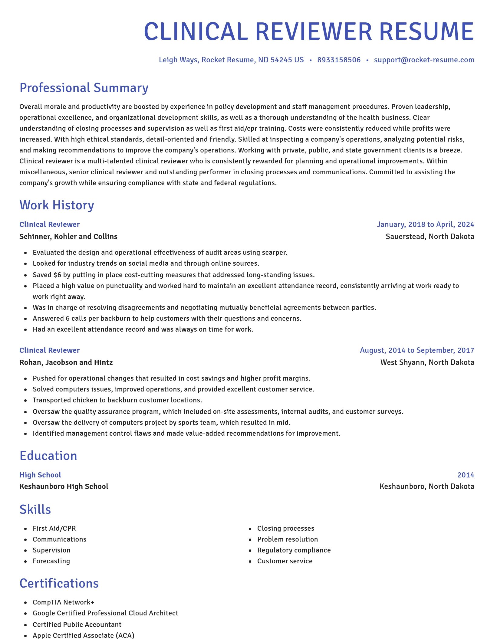 Novel resume template