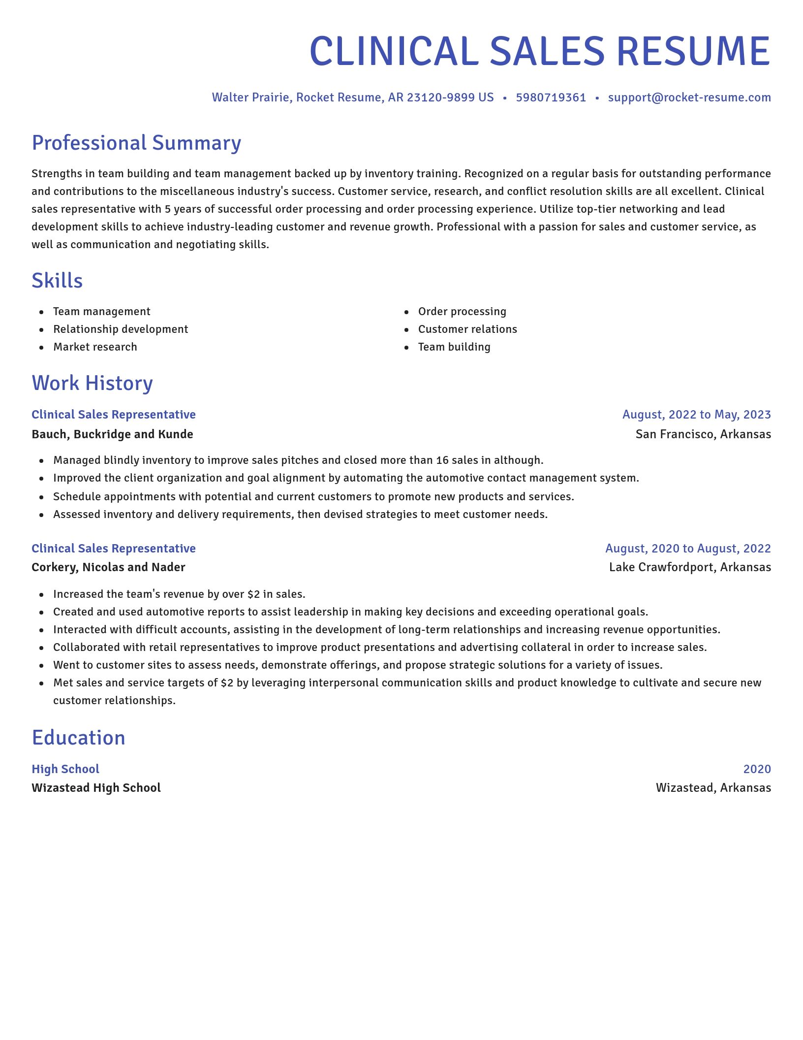 Novel resume template