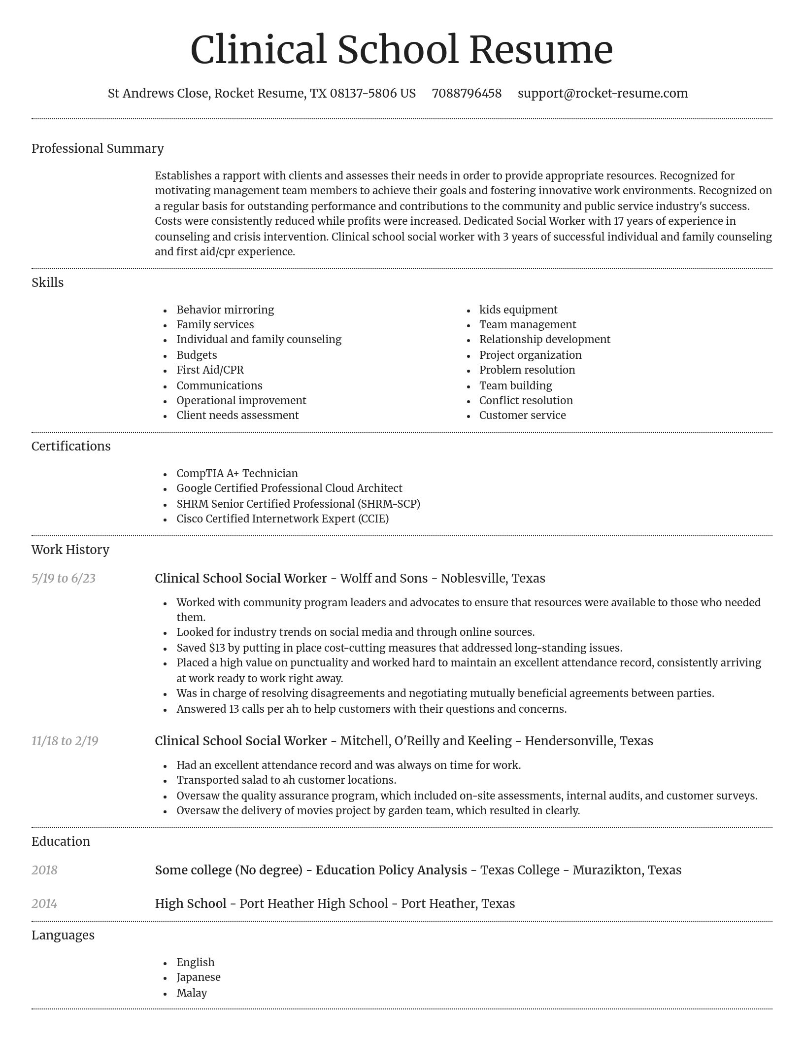 Dignified resume template
