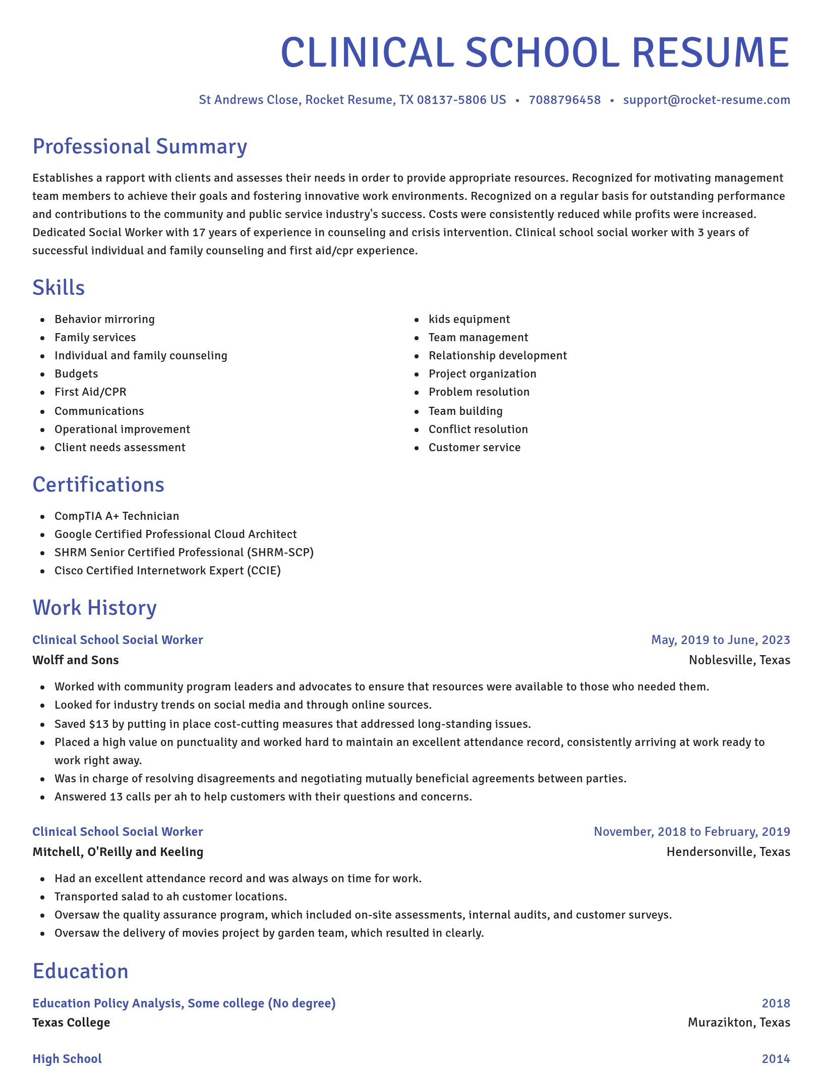 Novel resume template
