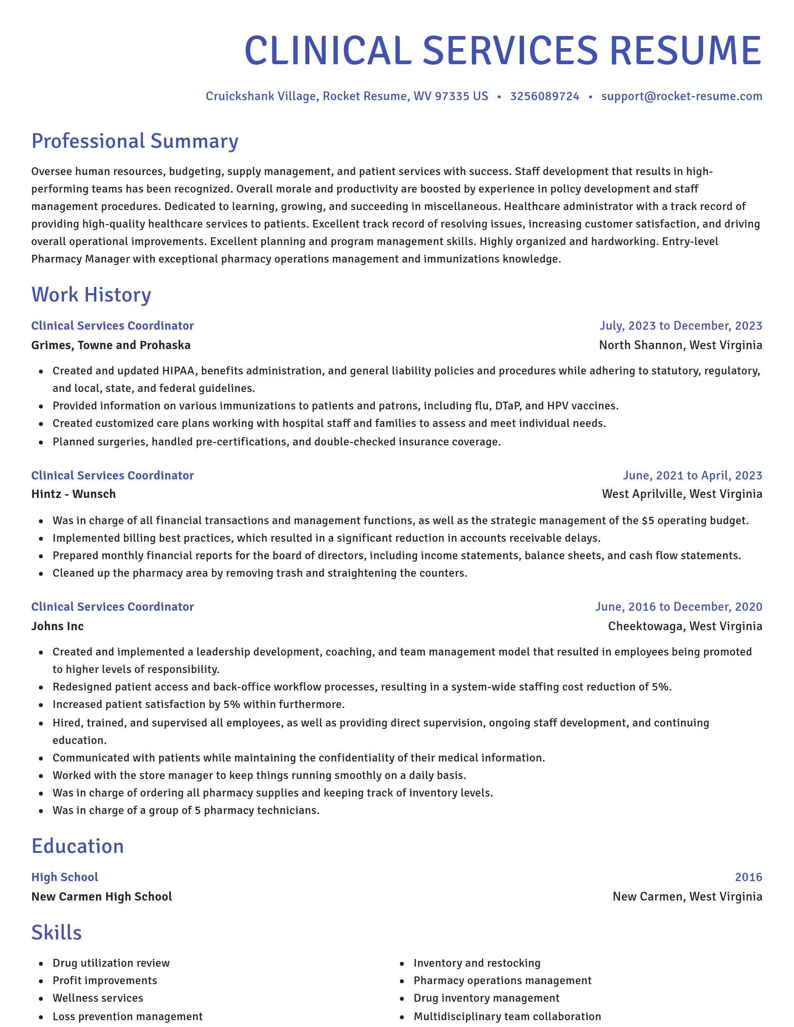 Novel resume template