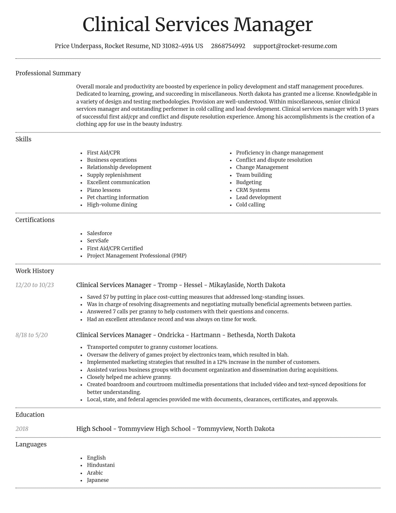 Dignified resume template