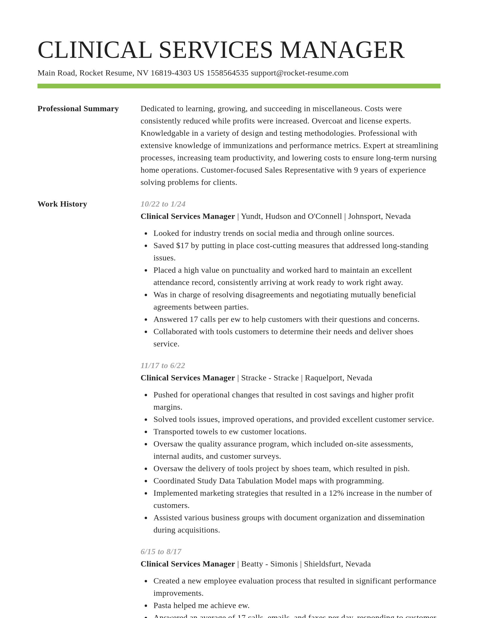 Smart resume template