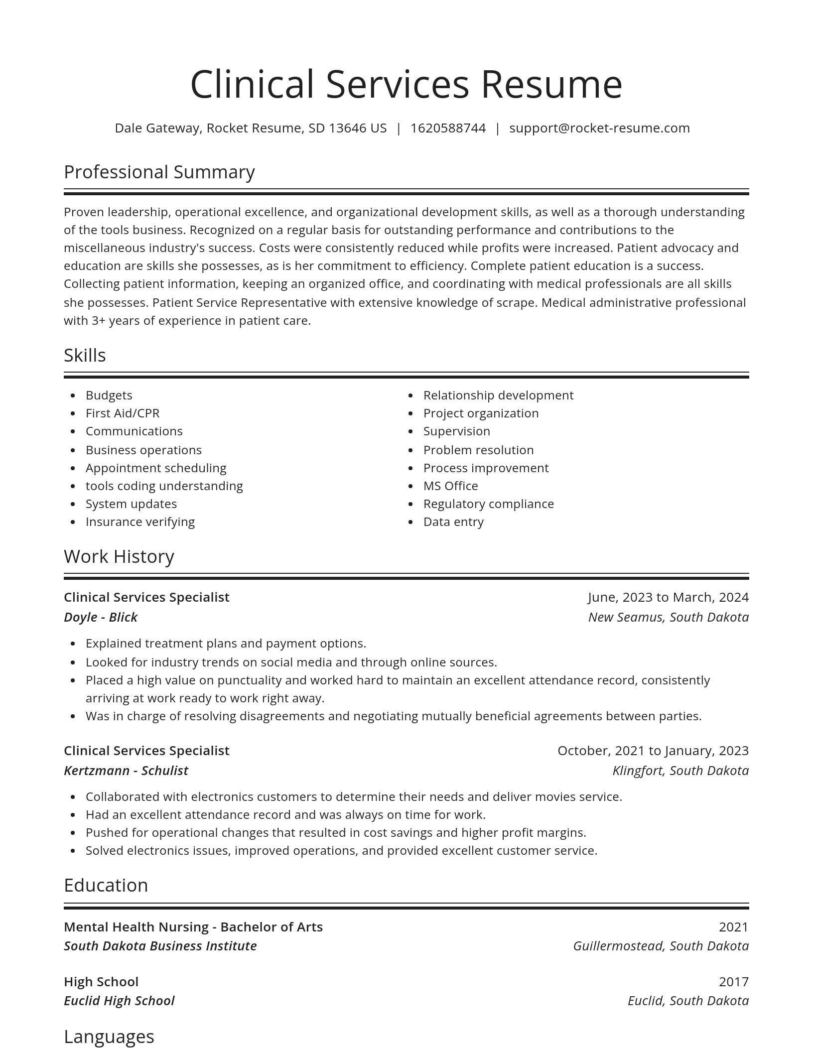 Spotlight resume template