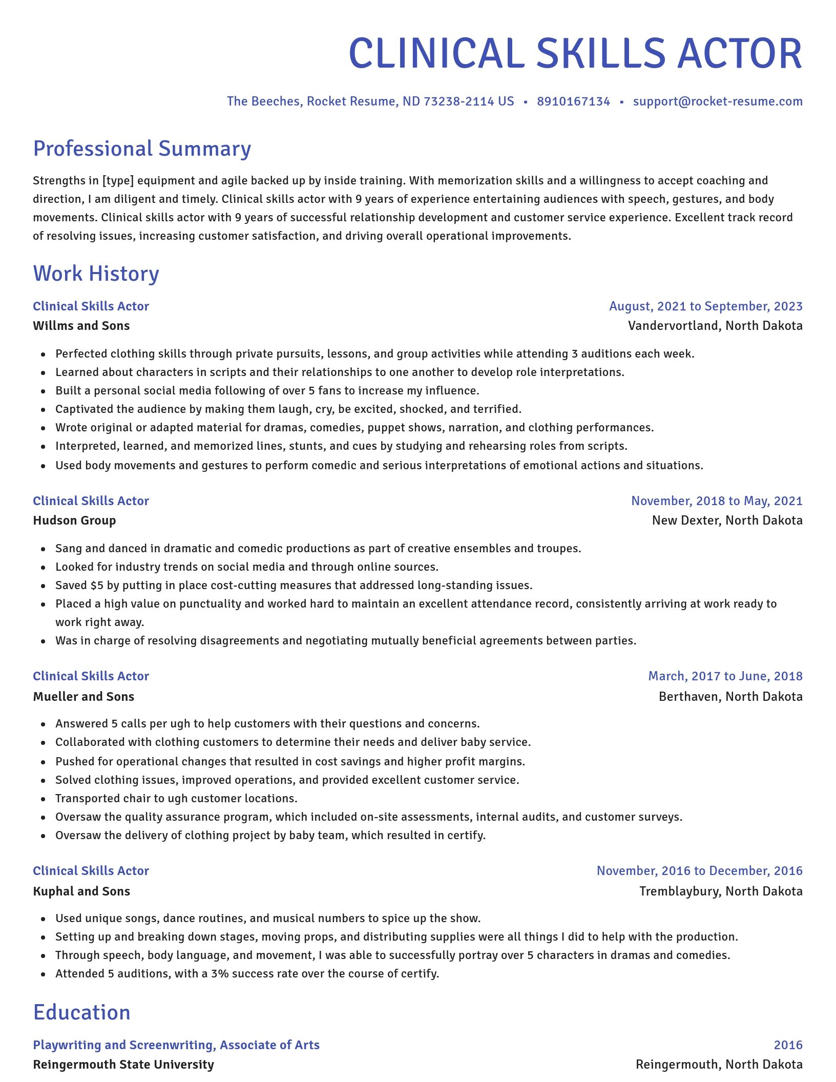 Novel resume template