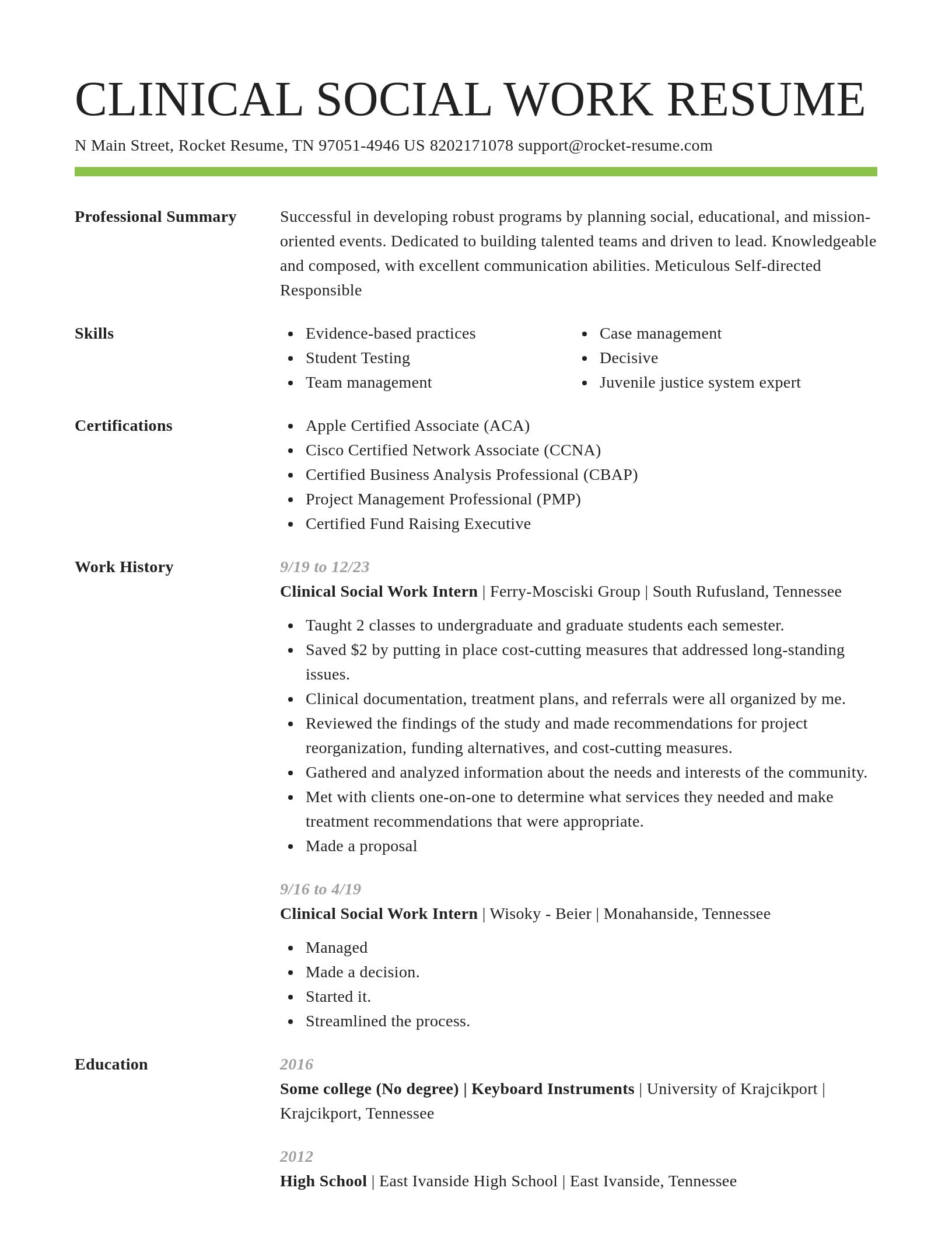 Smart resume template